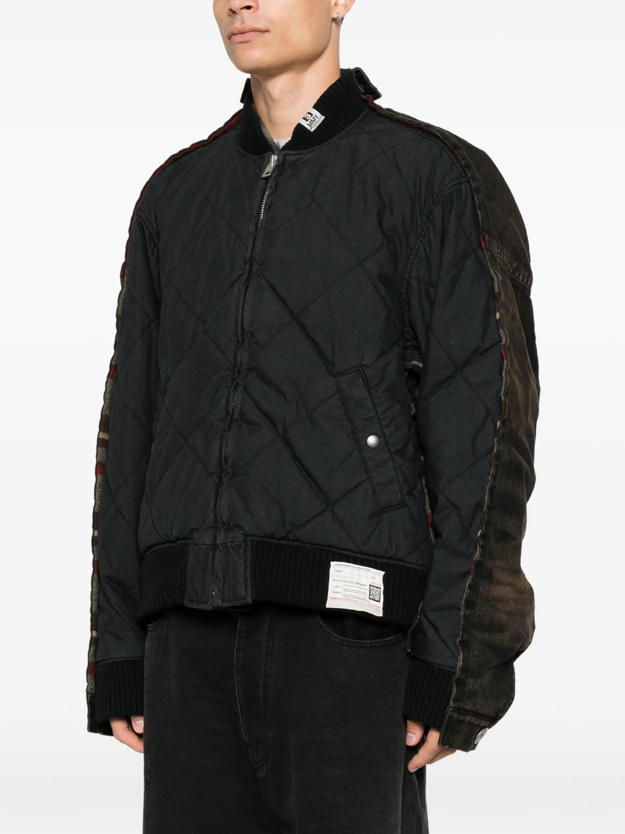 combined quilt denim jacket