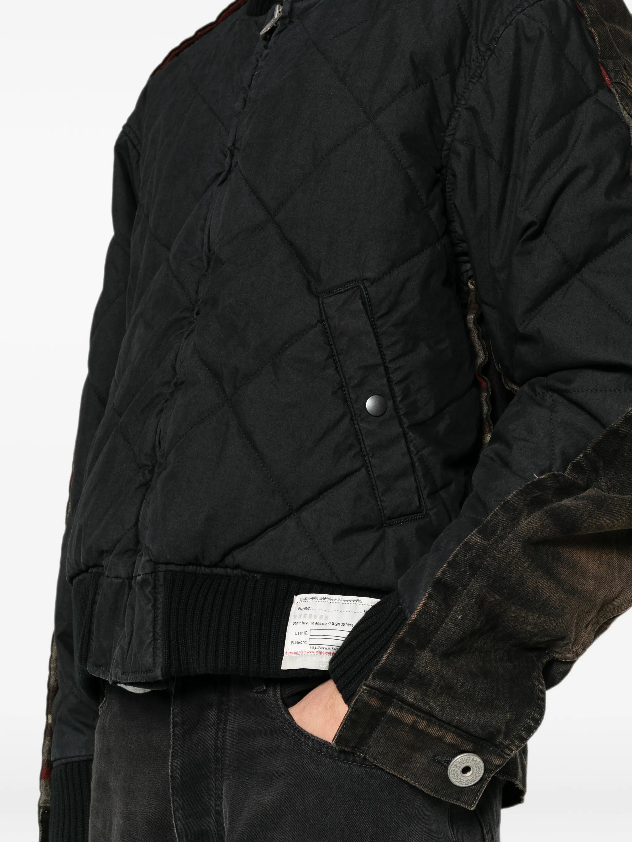 combined quilt denim jacket