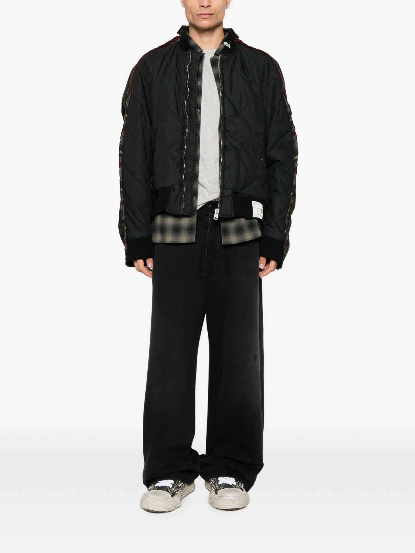quilted panel denim jacket