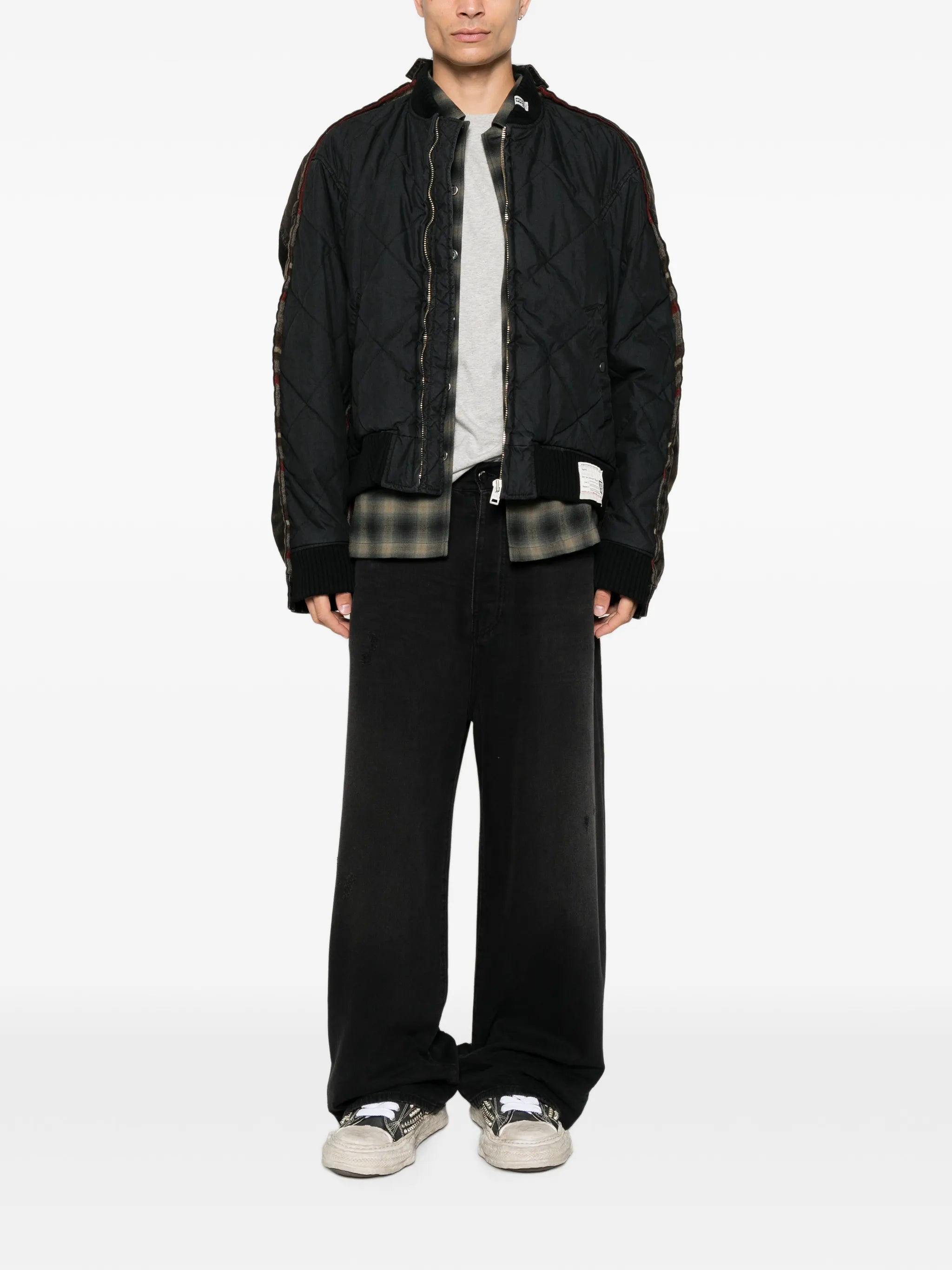 combined quilt denim jacket