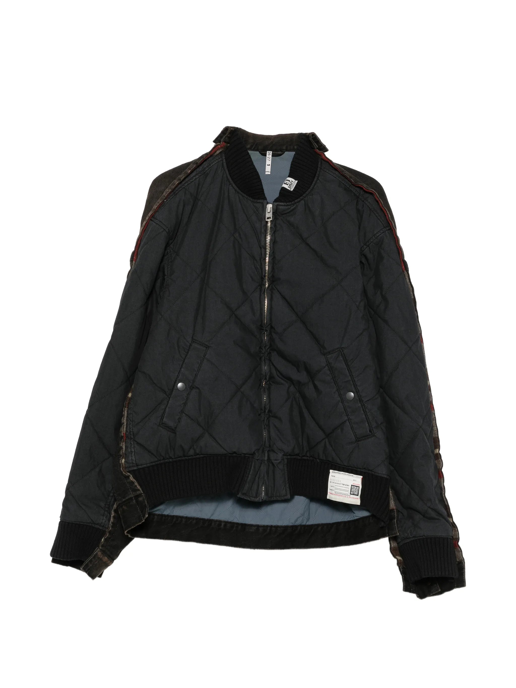 combined quilt denim jacket
