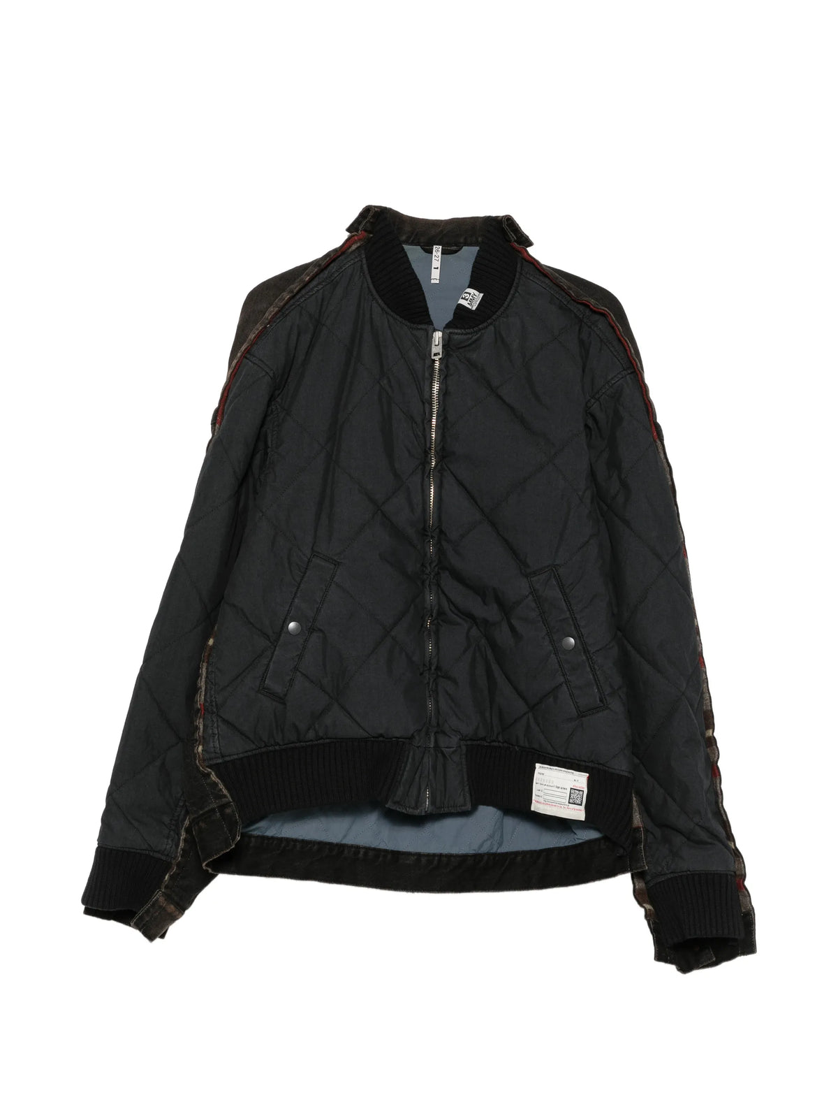 combined quilt denim jacket