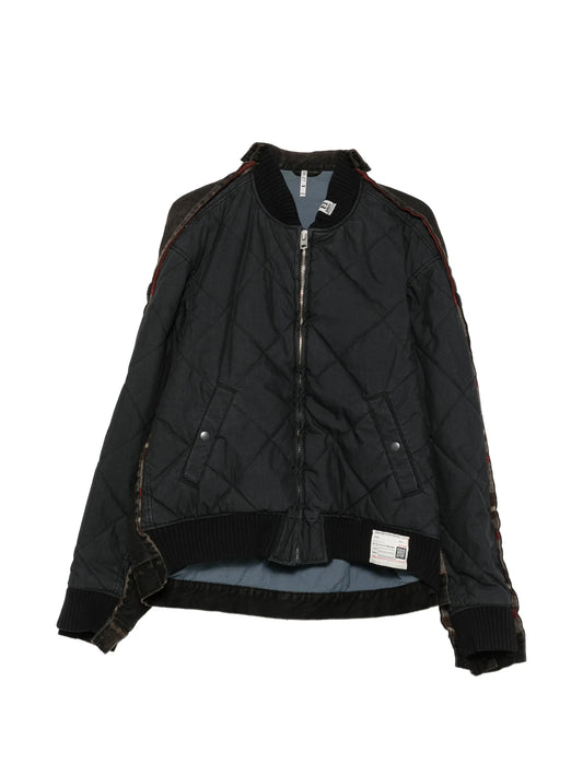 combined quilt denim jacket