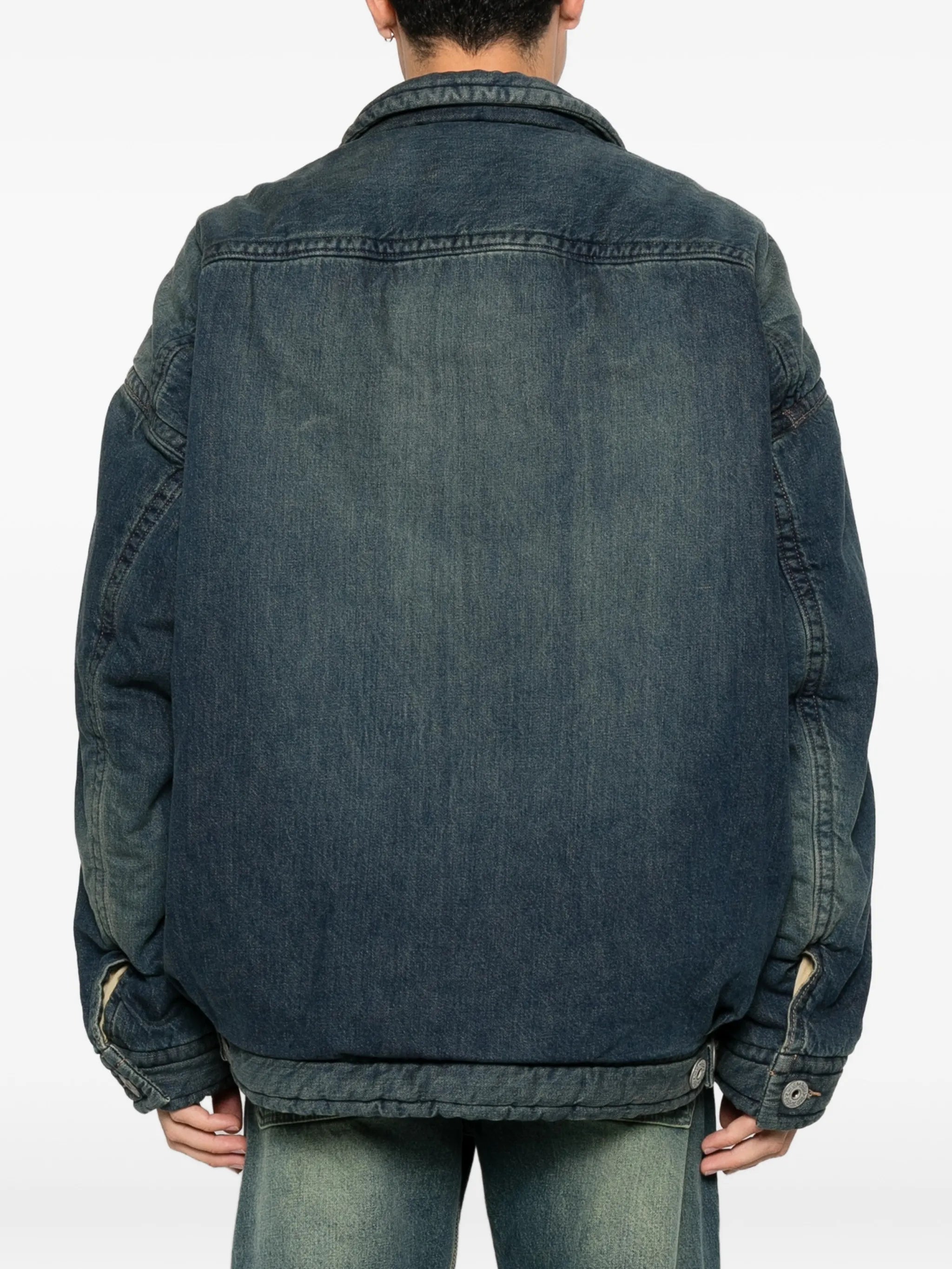 puffer denim jacket