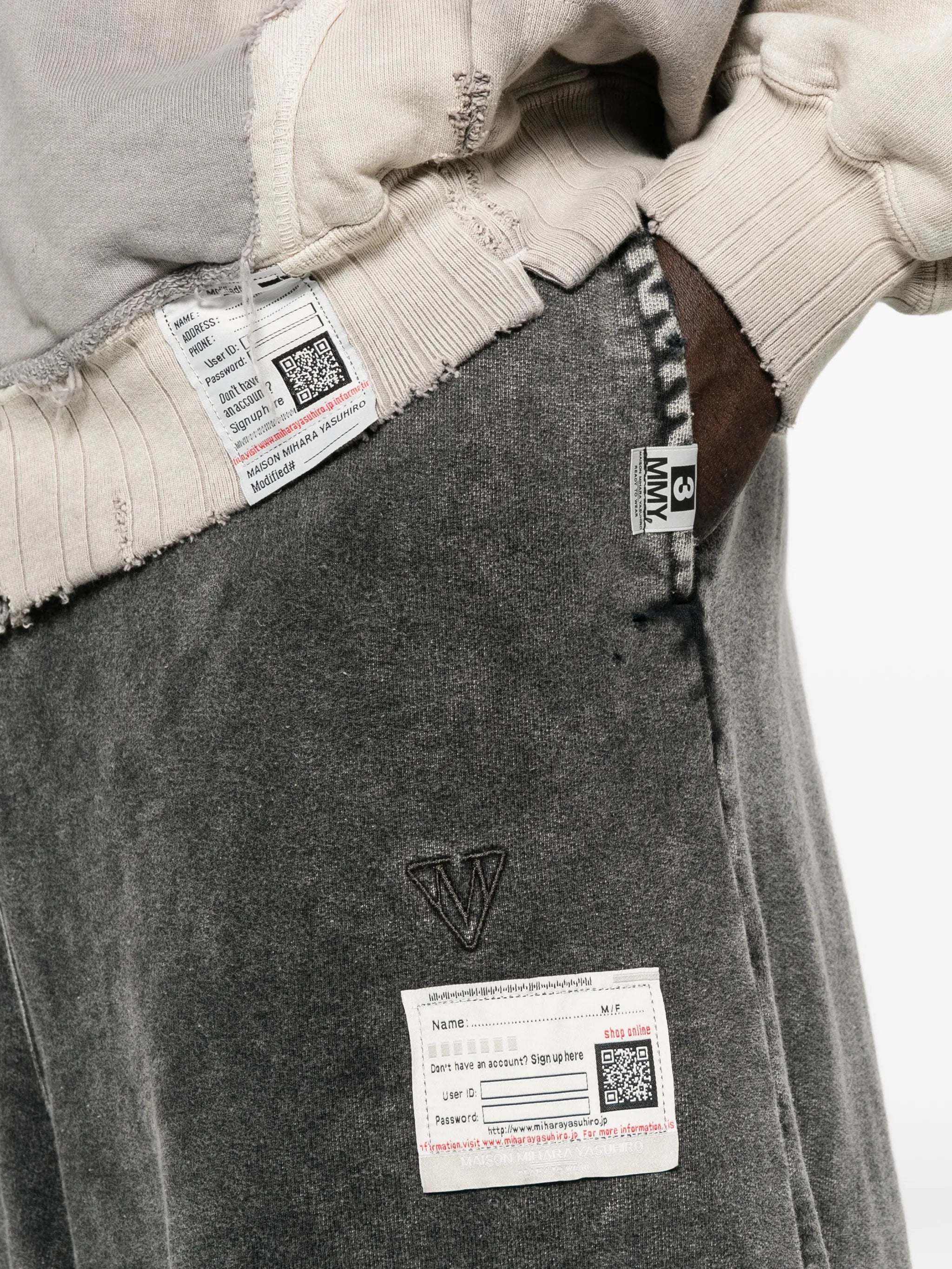 bleached wide-leg track pants