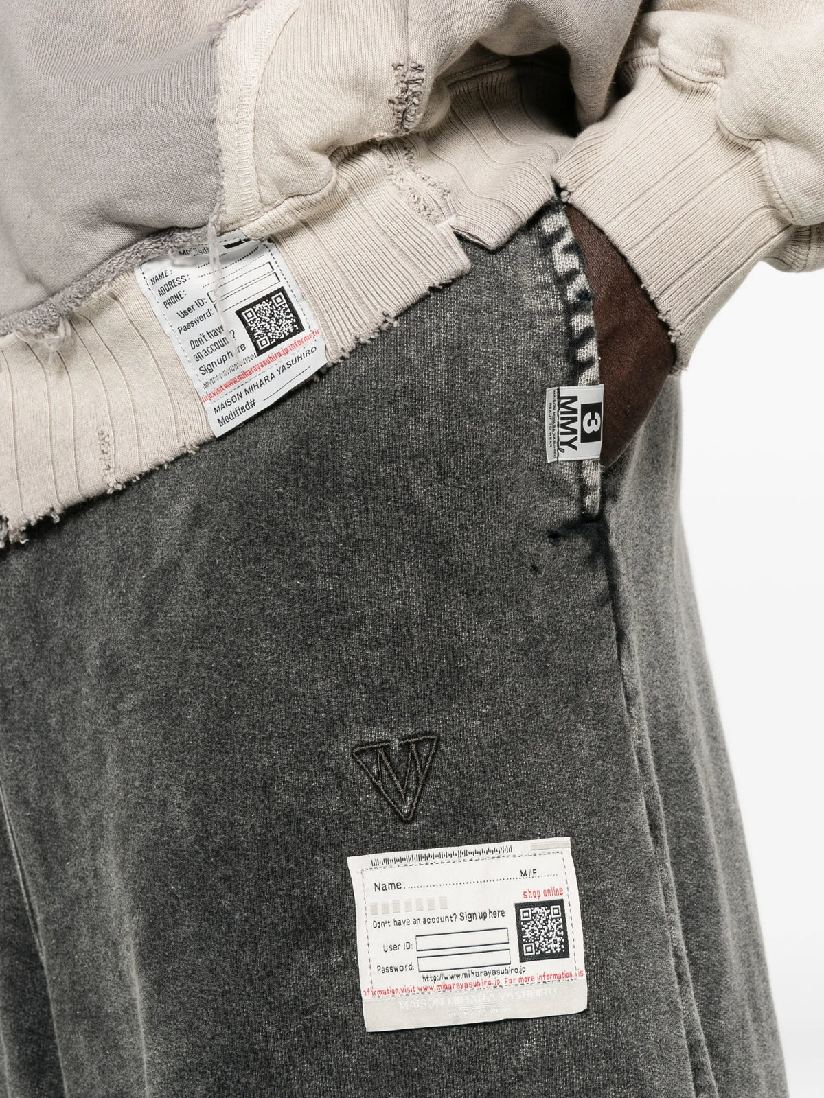 bleached wide-leg track pants