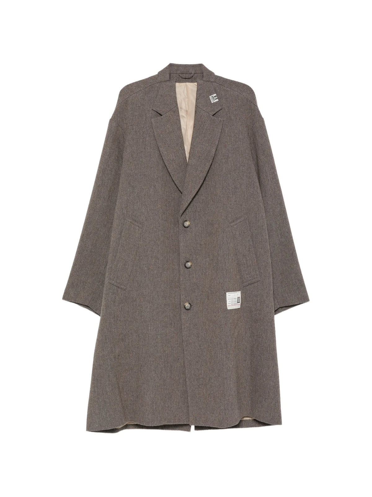 shifted-shoulder overcoat