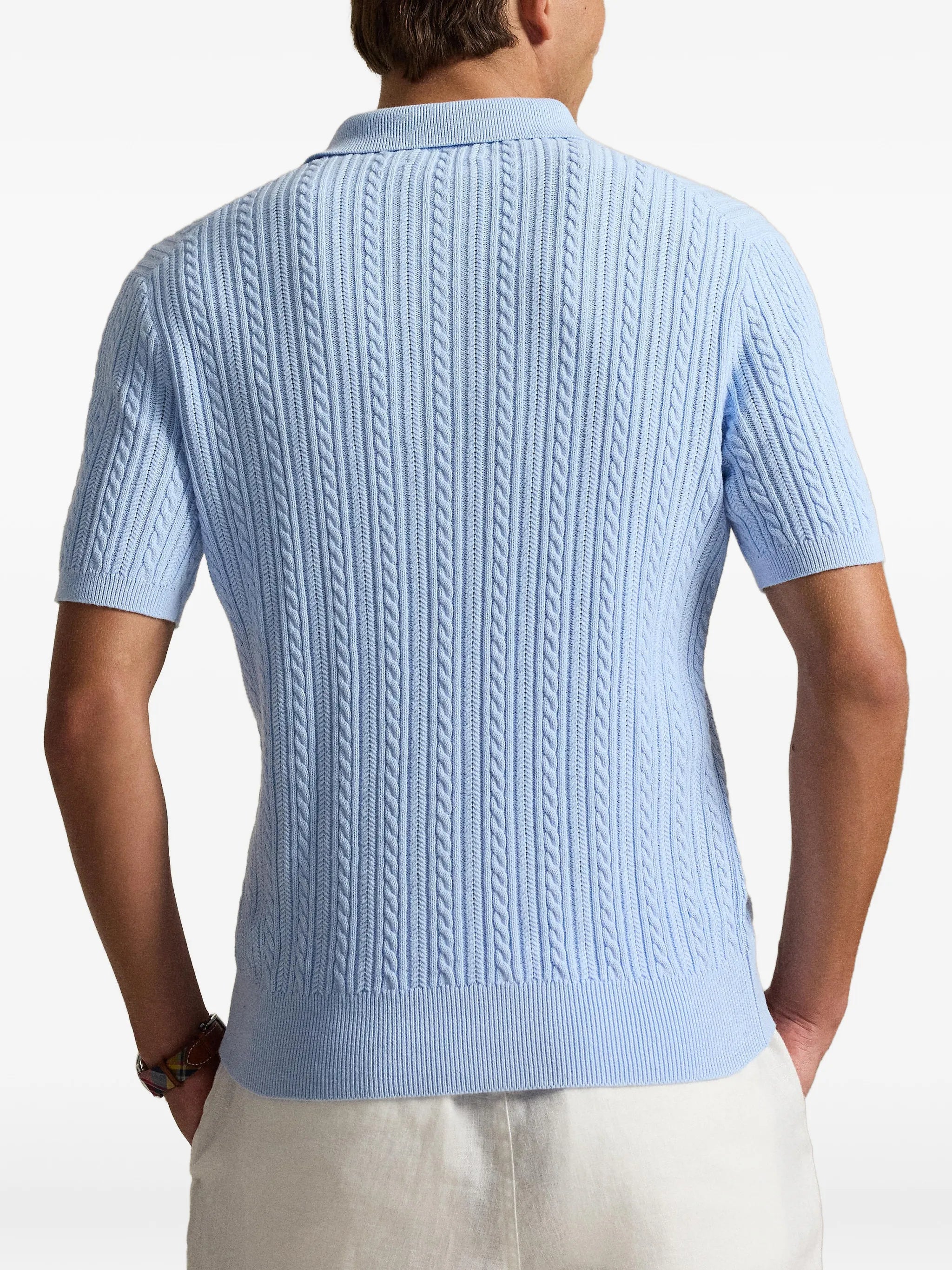 cable-knit polo shirt