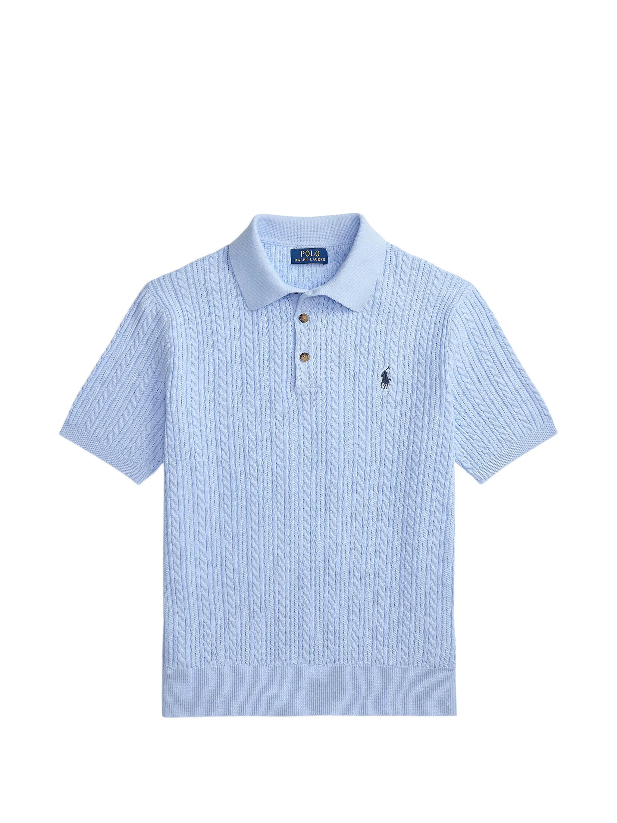 cable-knit polo shirt