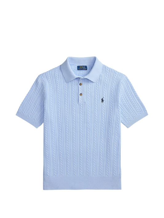 cable-knit polo shirt