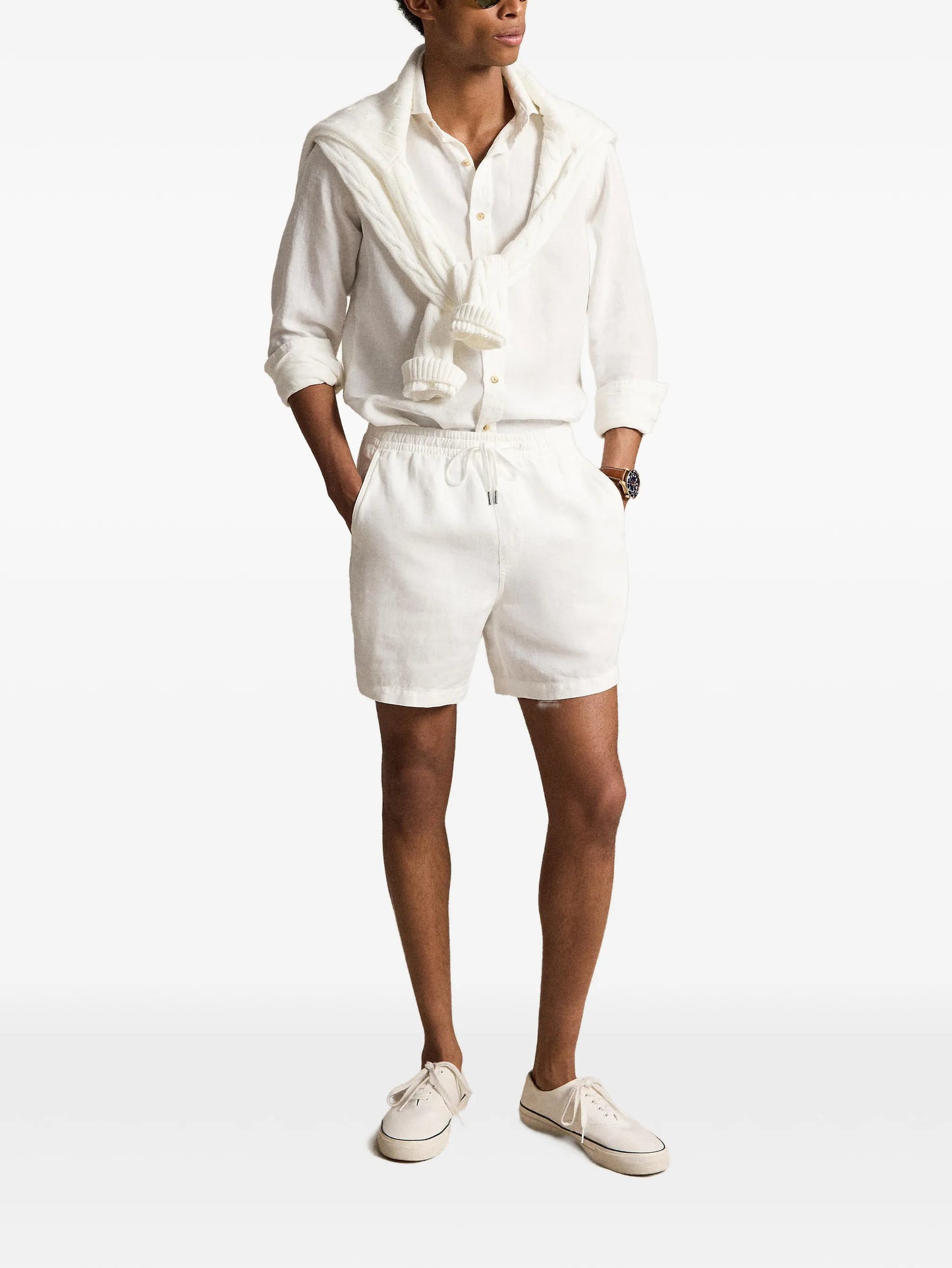 Custom Fit Pony-embroidered linen shirt