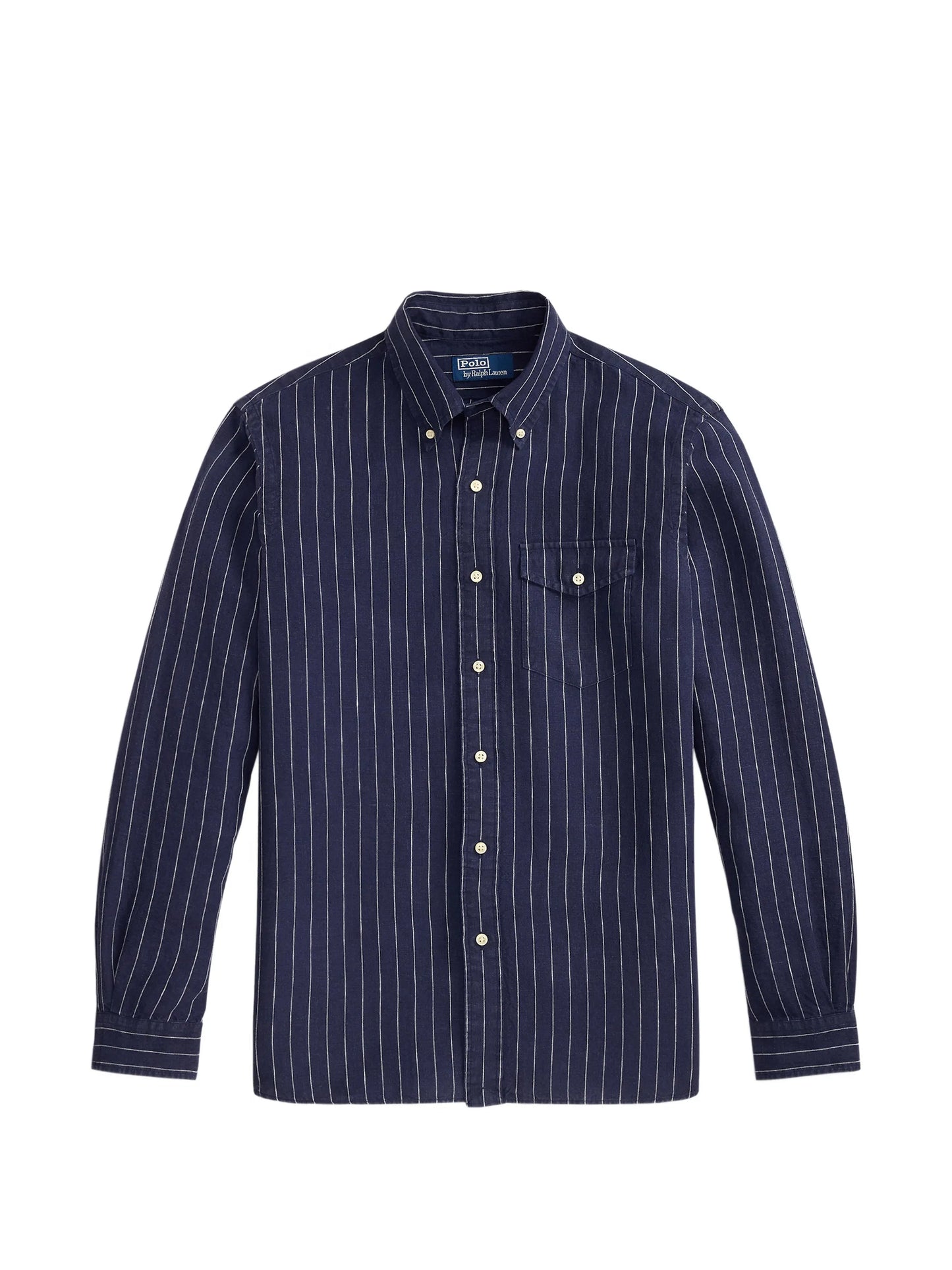 classic fit striped linen shirt