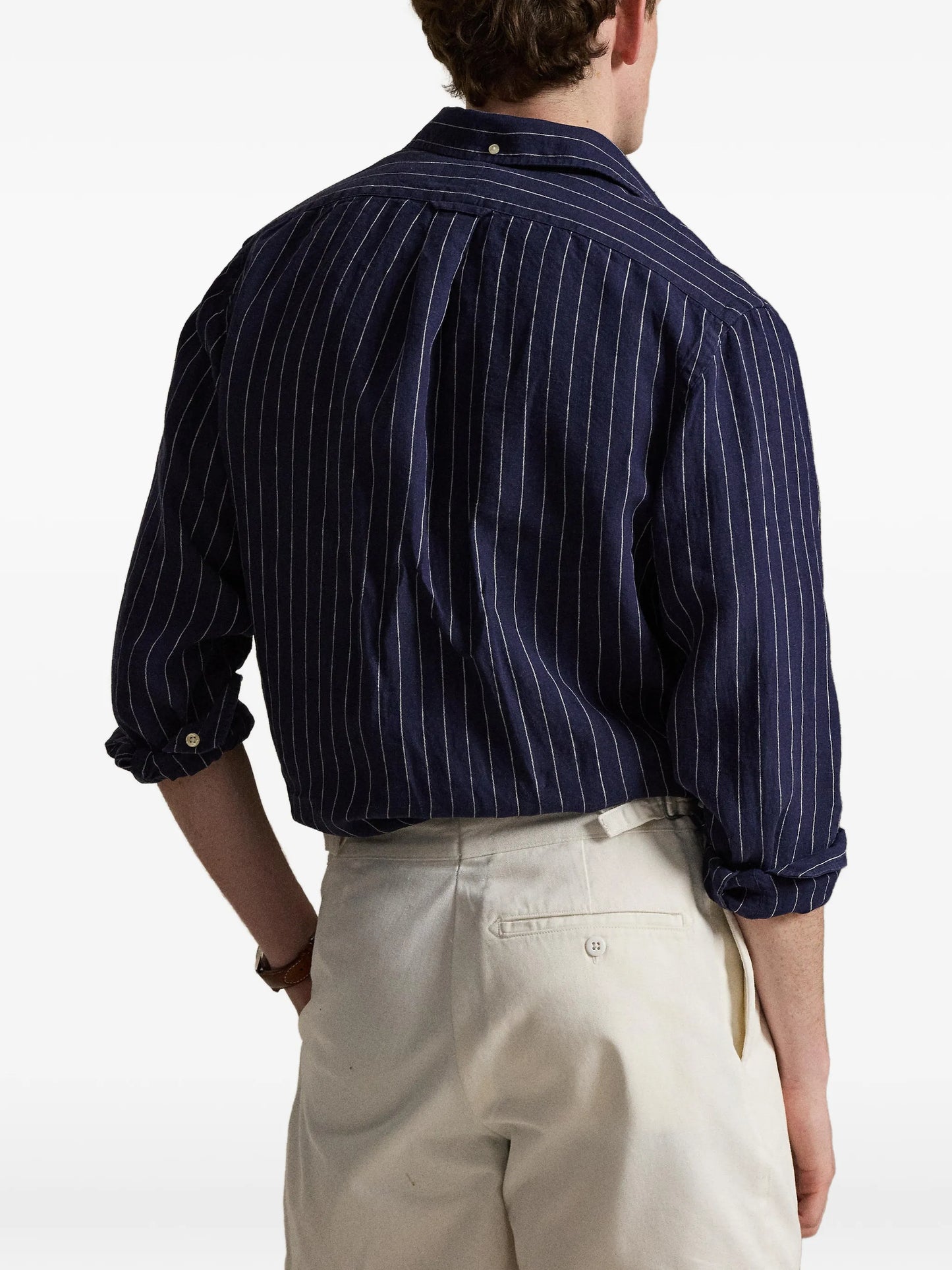 pinstripe-pattern shirt