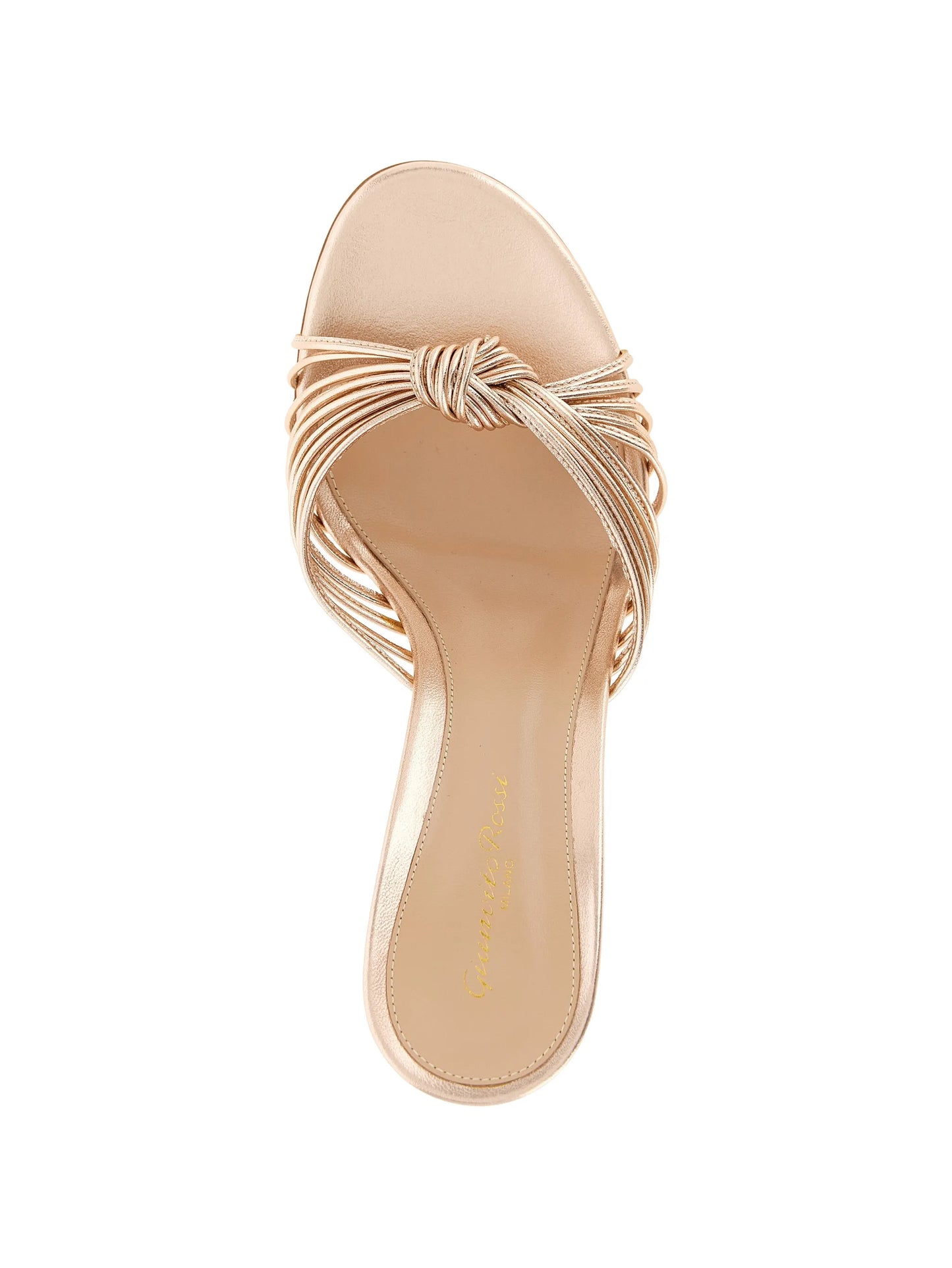 Sofia laminated knotted sandals