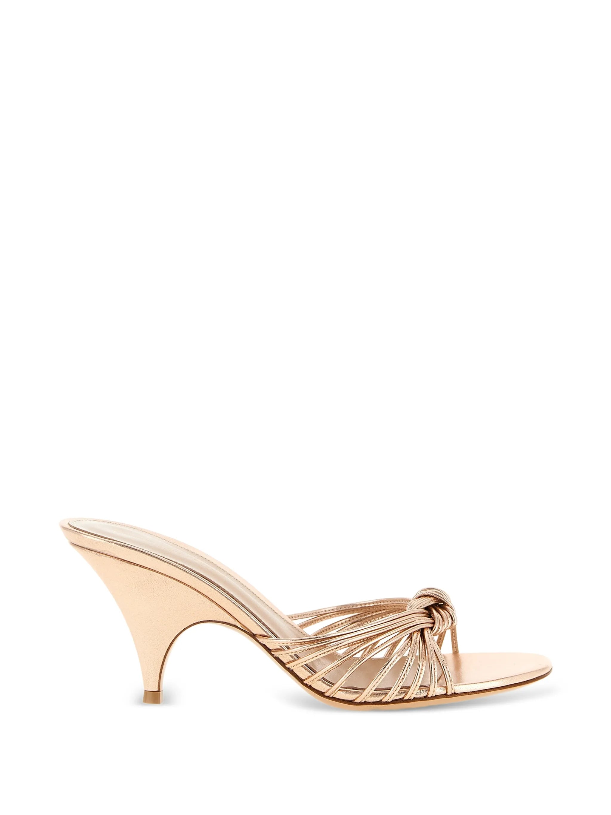 Sofia laminated knotted sandals