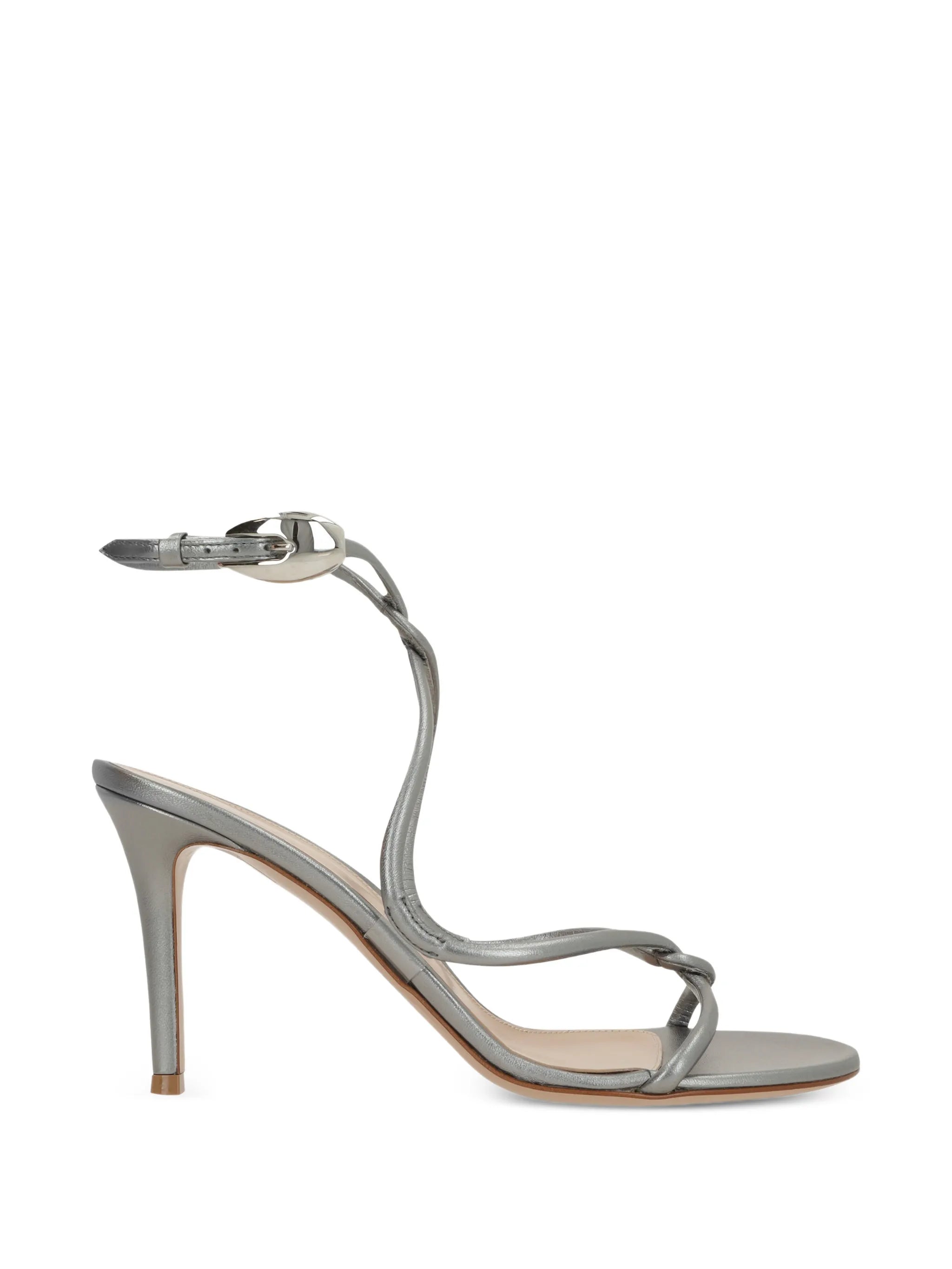 knotted-buckle heeled sandals