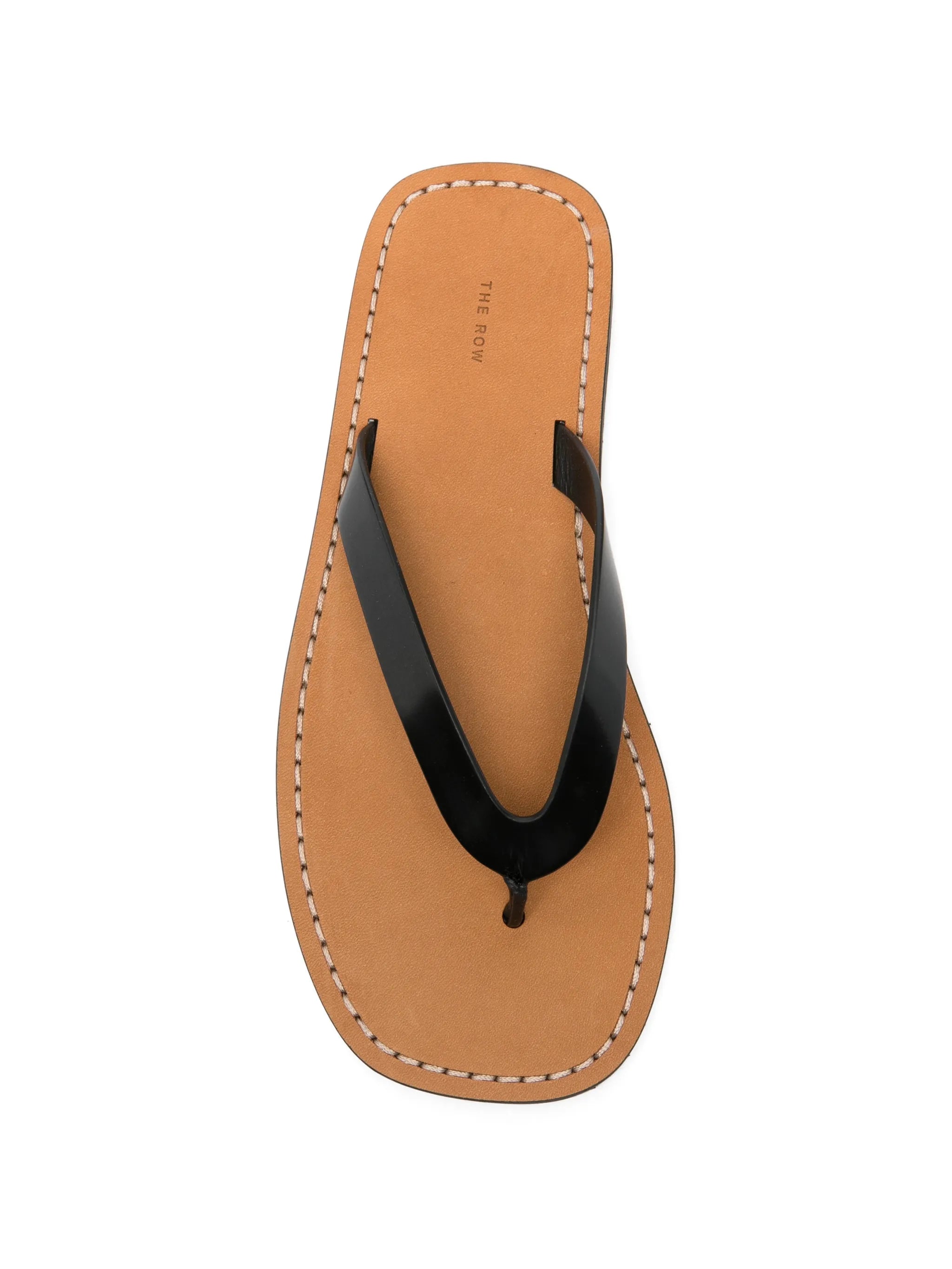 City leather flip flops
