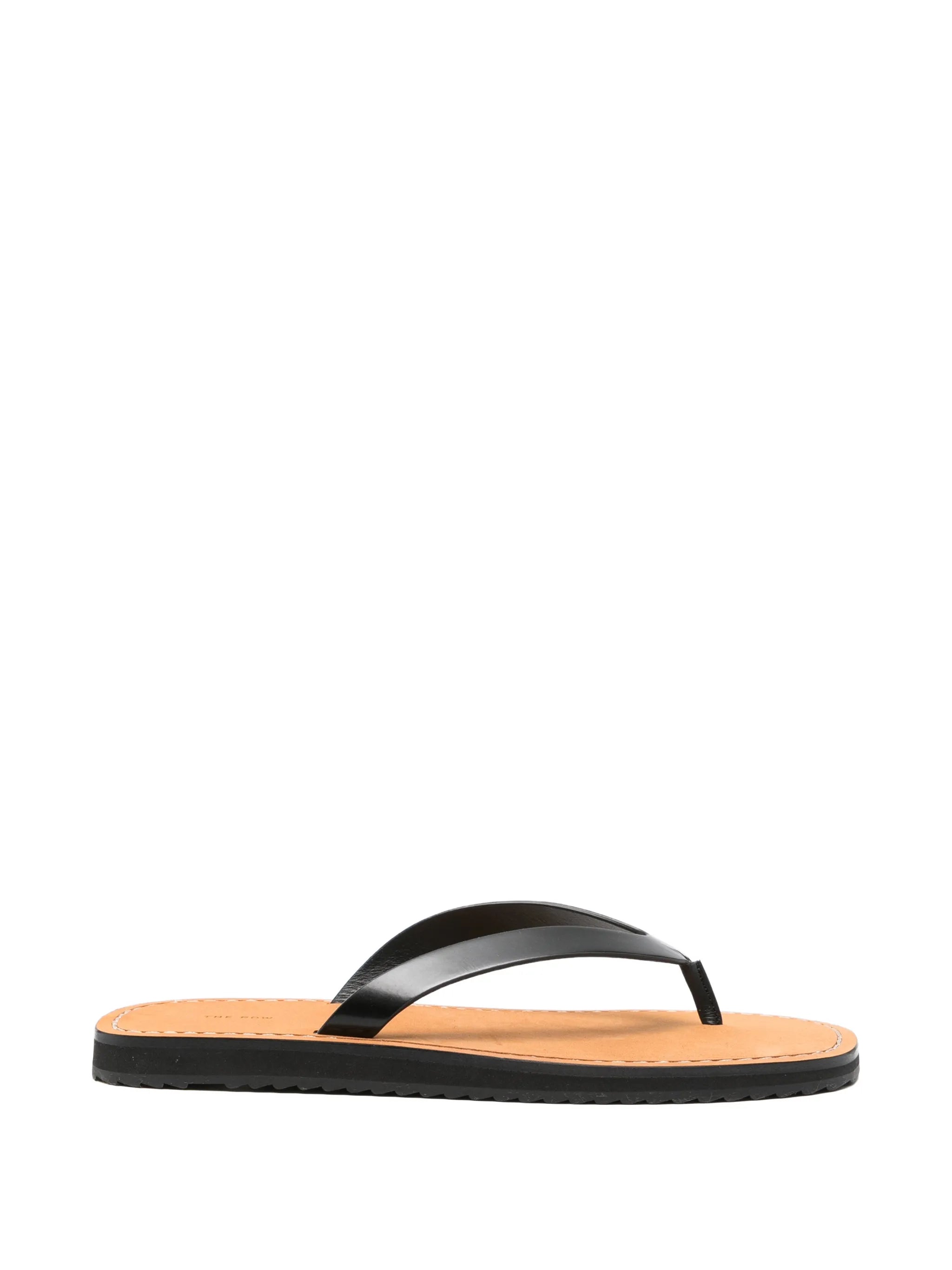 City leather flip flops