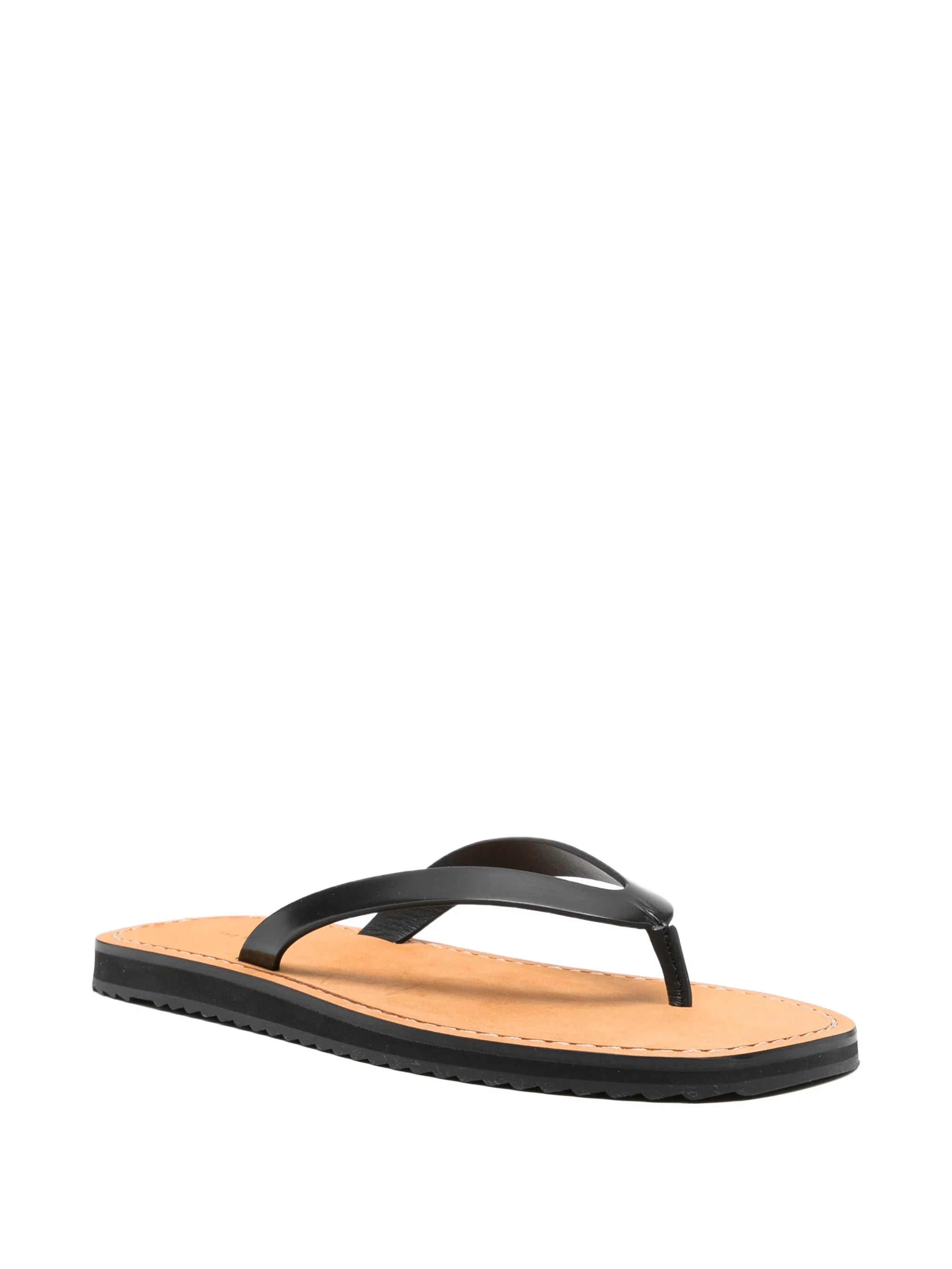 City leather flip flops