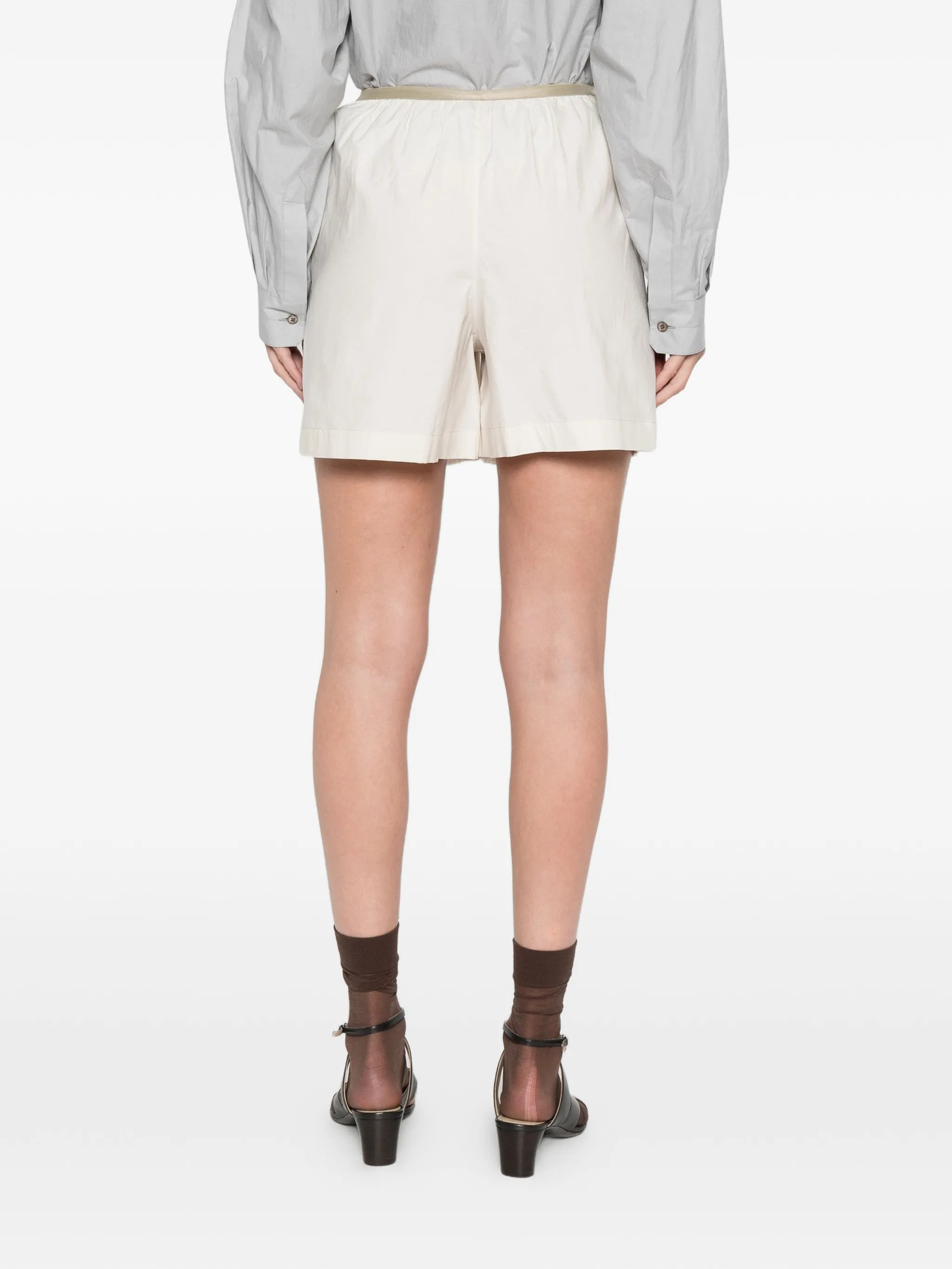 button-embellishment shorts