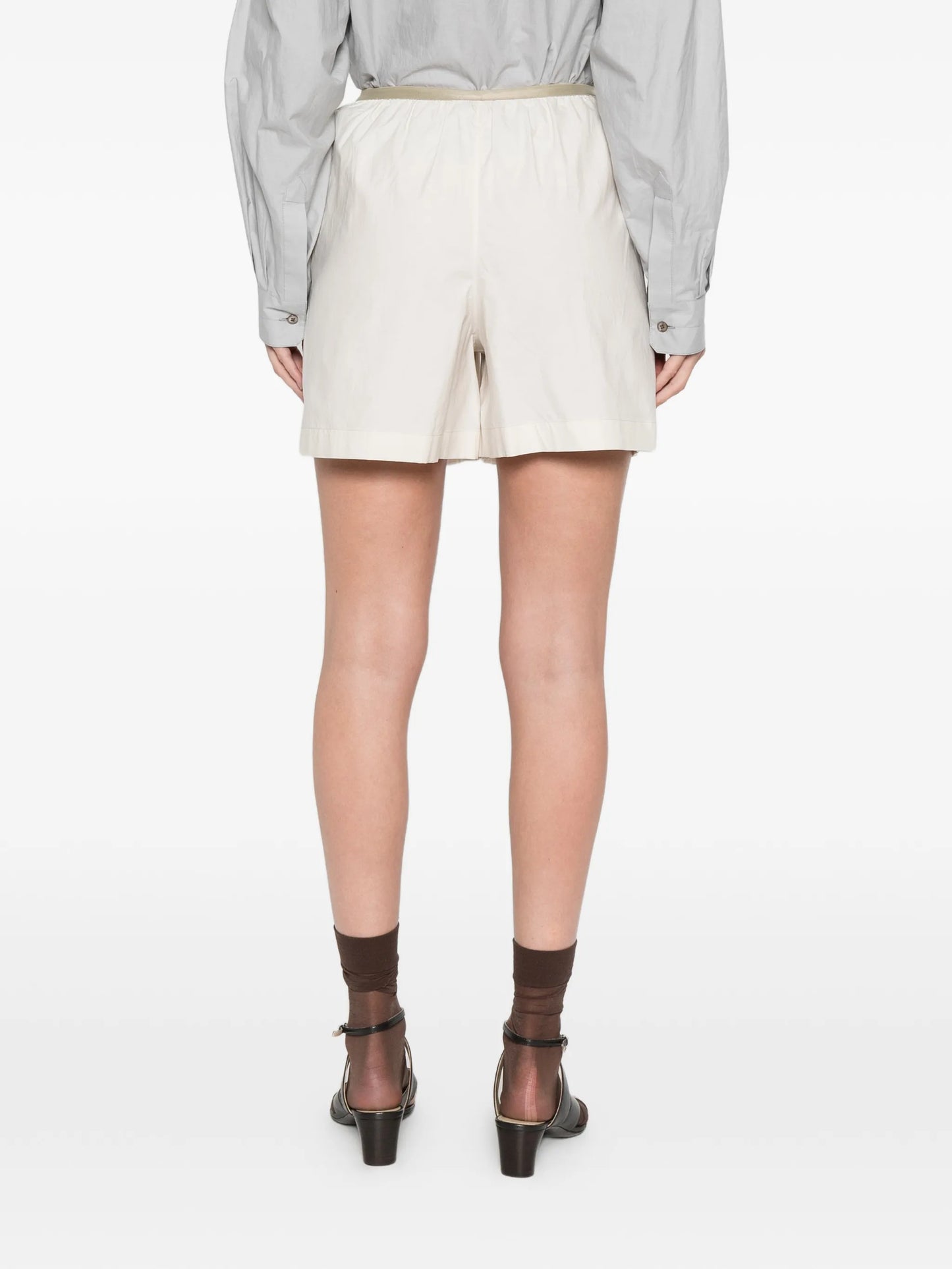button-embellishment shorts
