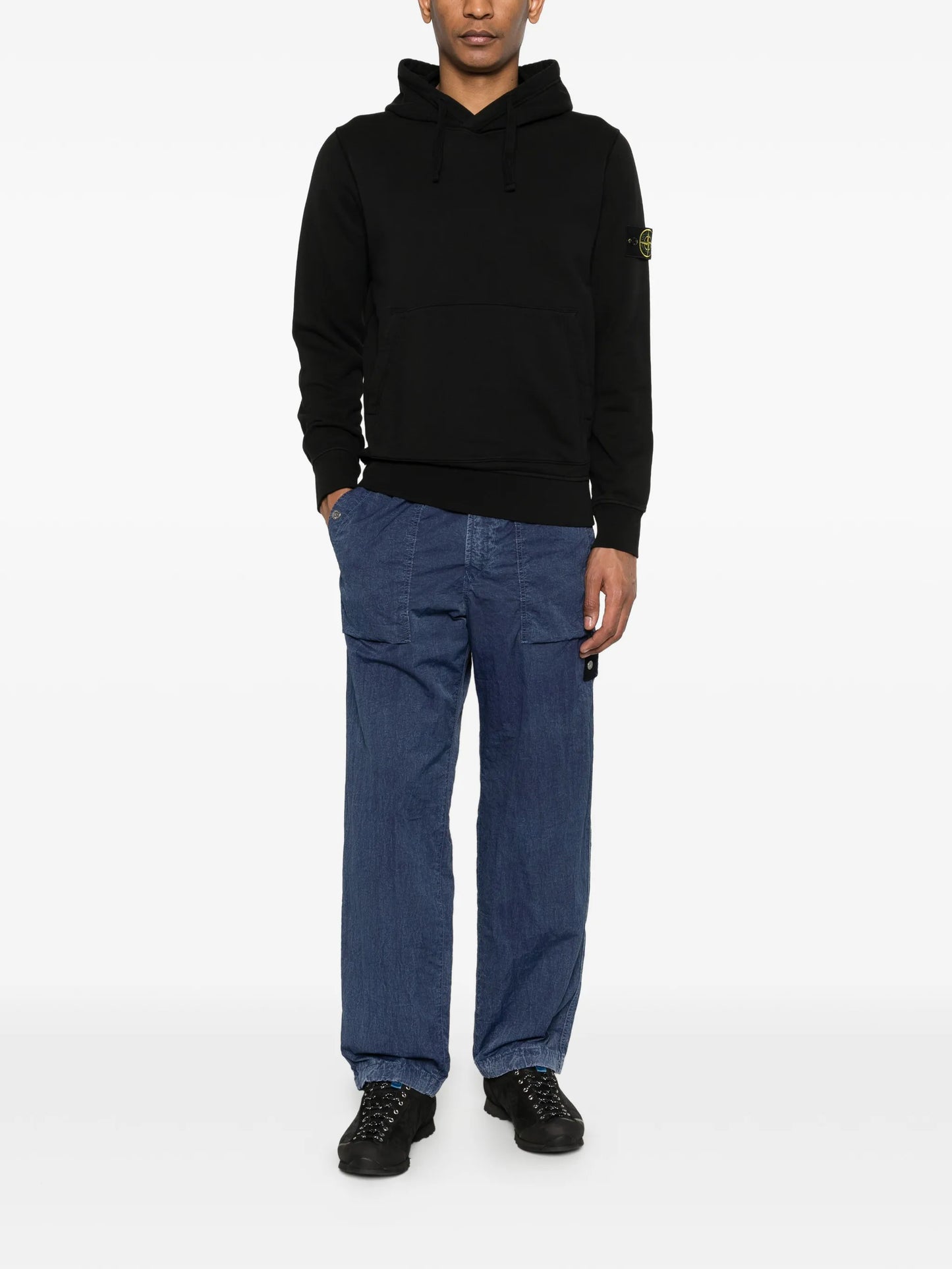 Fatigue  logo-patch loose-fit trousers