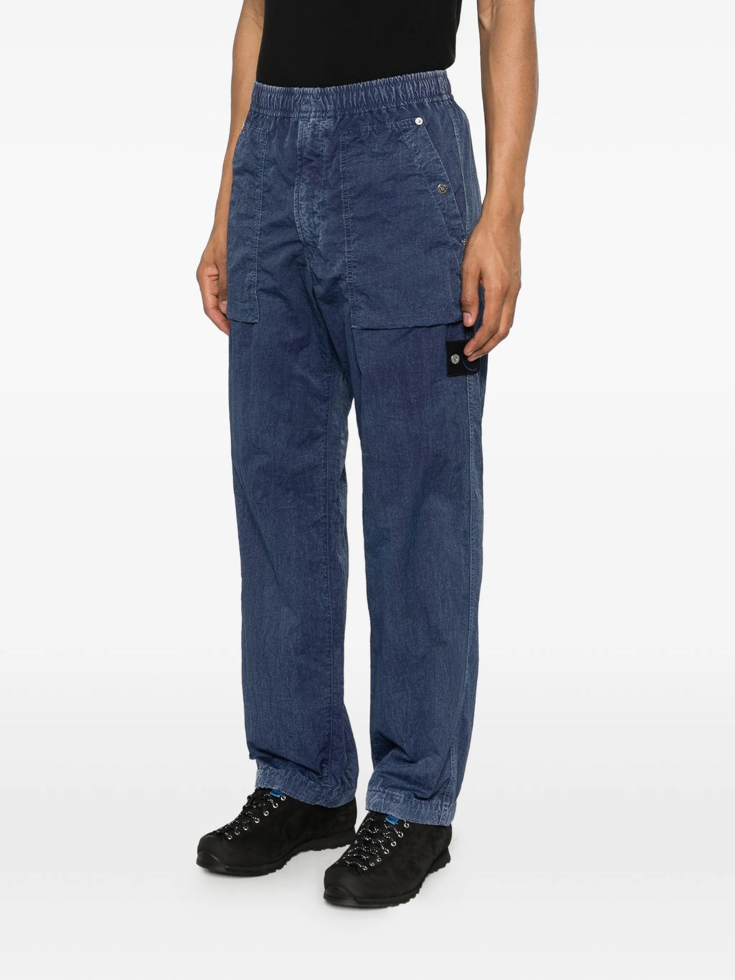 Fatigue  logo-patch loose-fit trousers