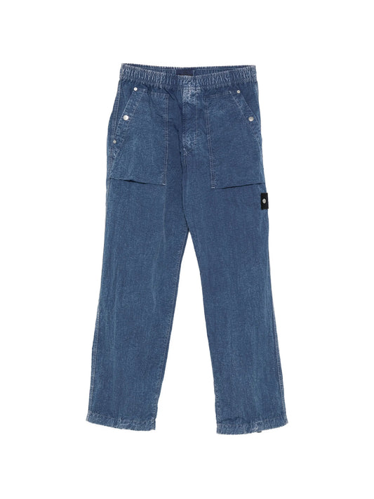 Fatigue  logo-patch loose-fit trousers
