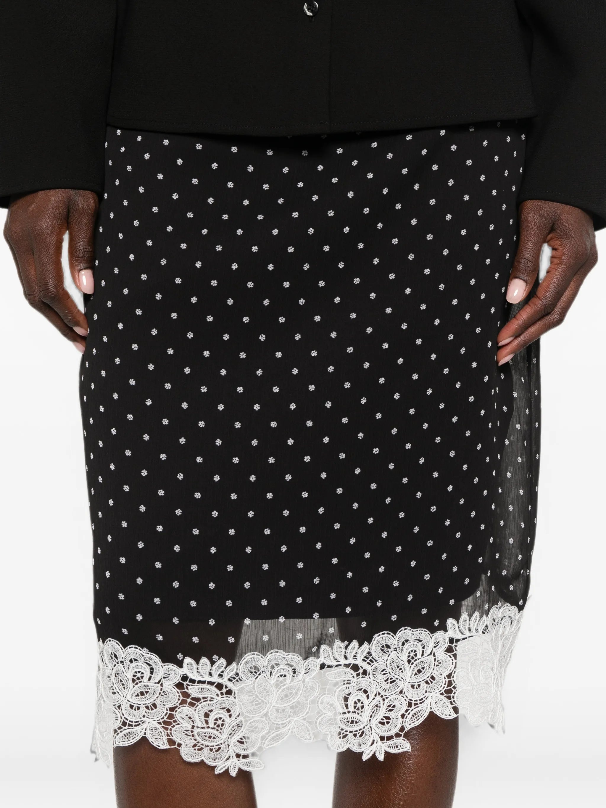 Laceband Pencilskirt black
