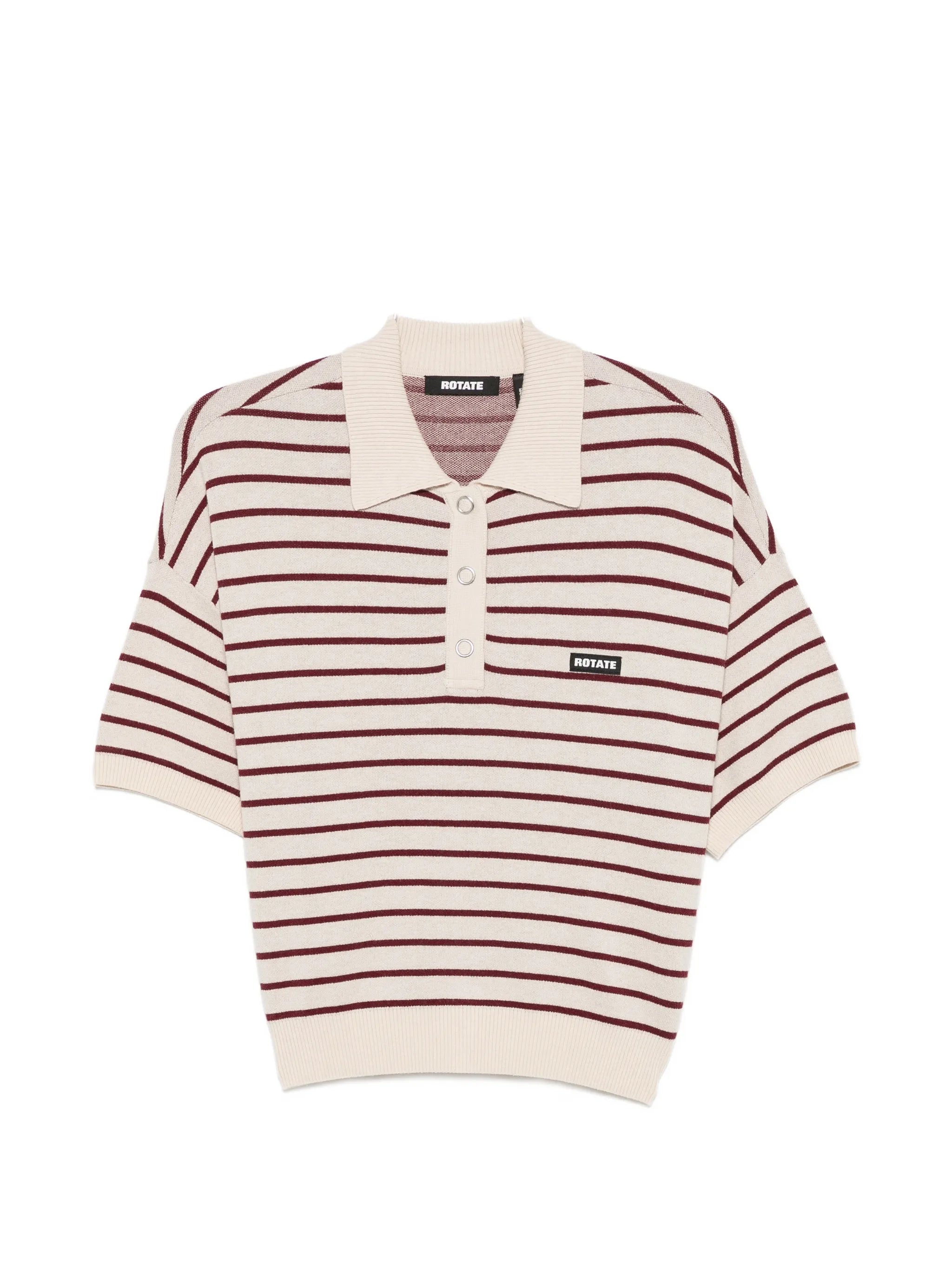 striped short-sleeve polo top