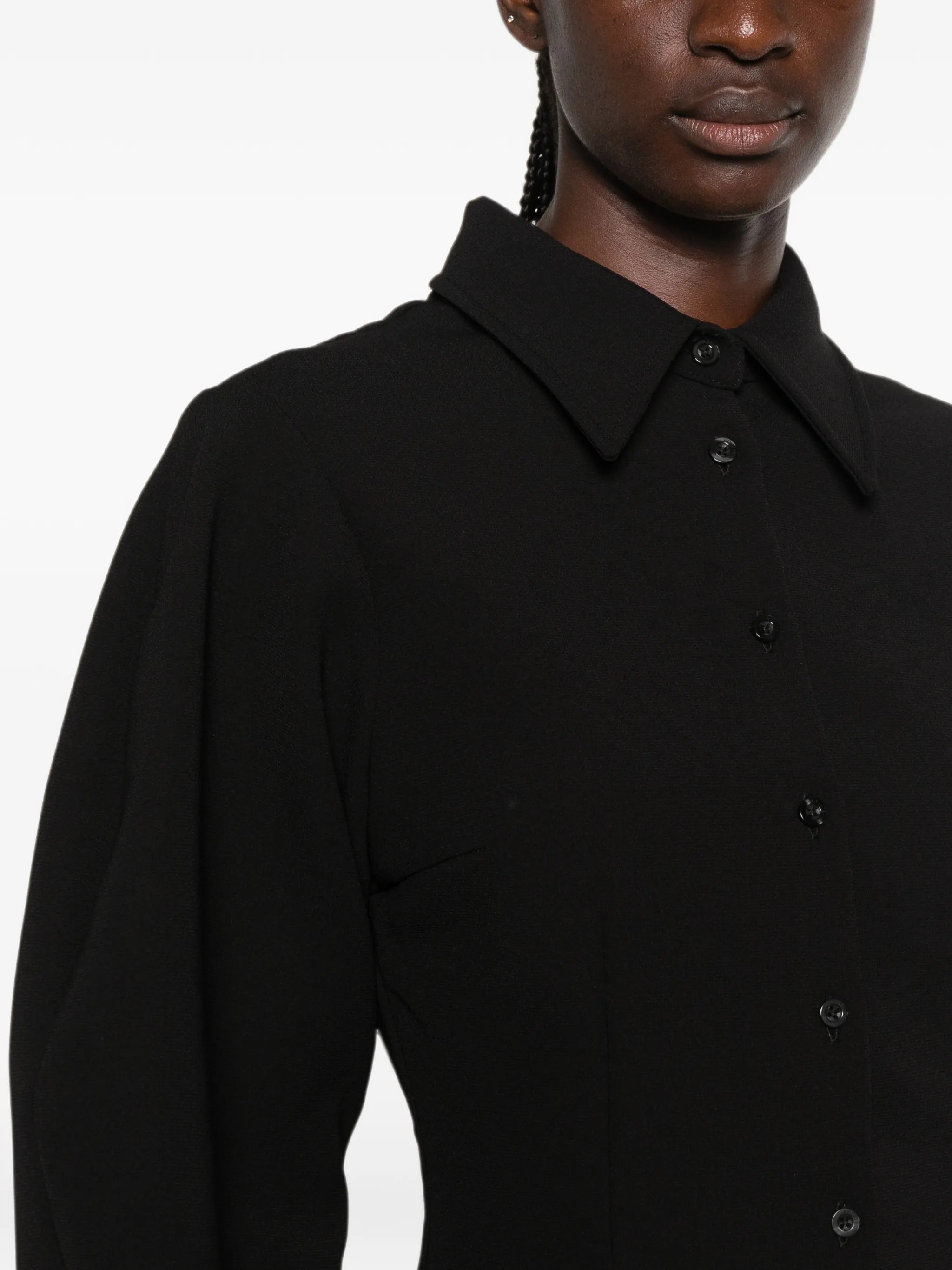 fitted puff-sleeve shirt