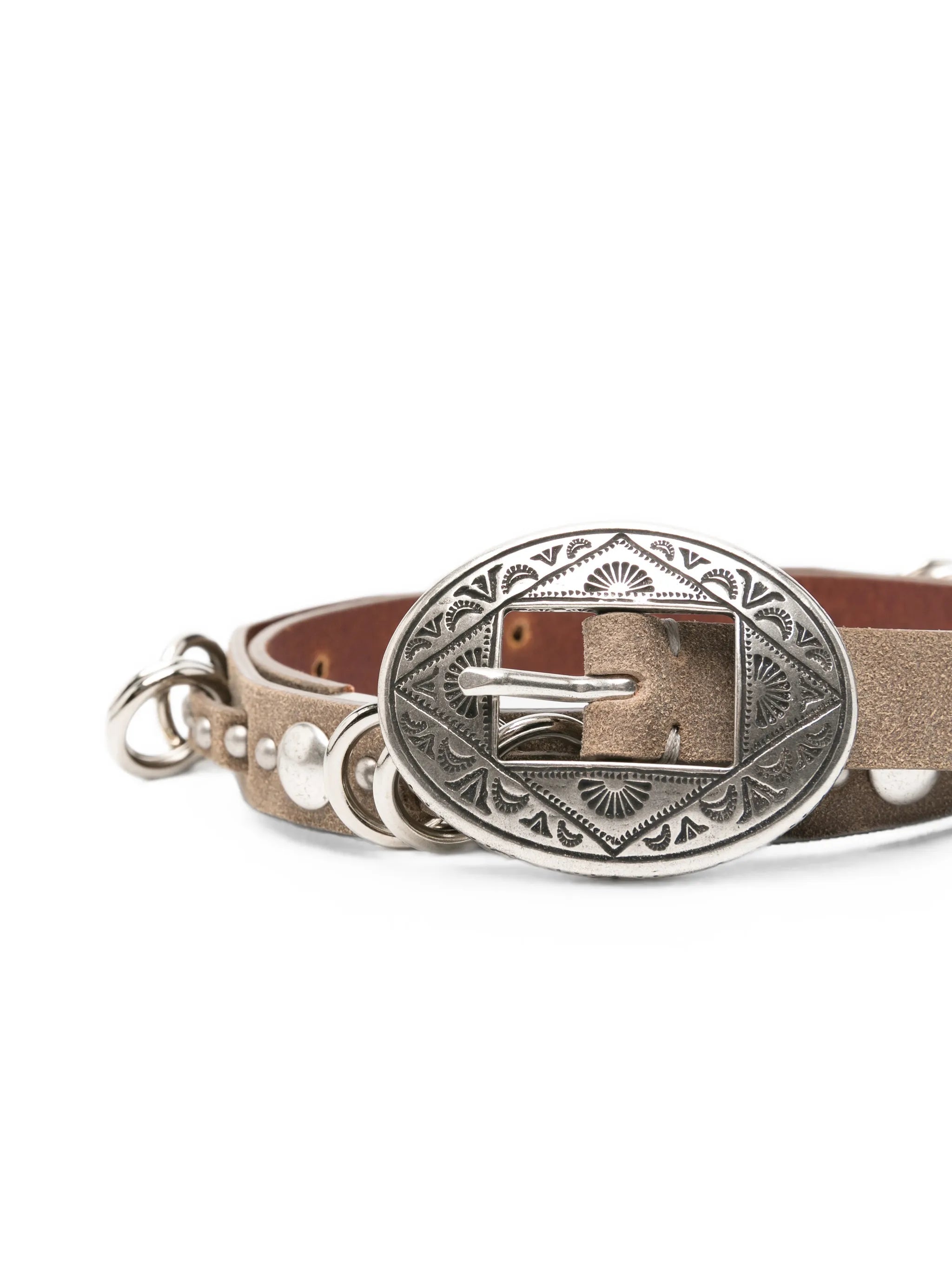 stud-embellished ring-detail belt