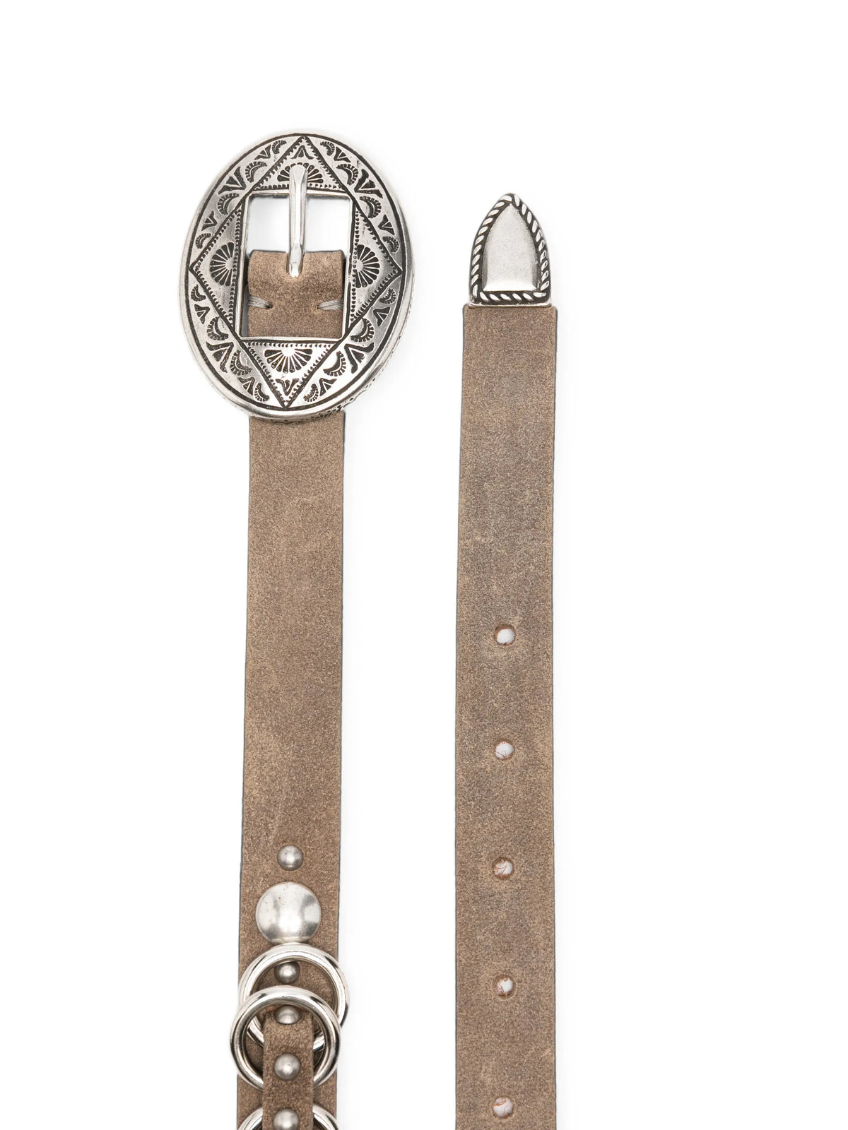 stud-embellished ring-detail belt