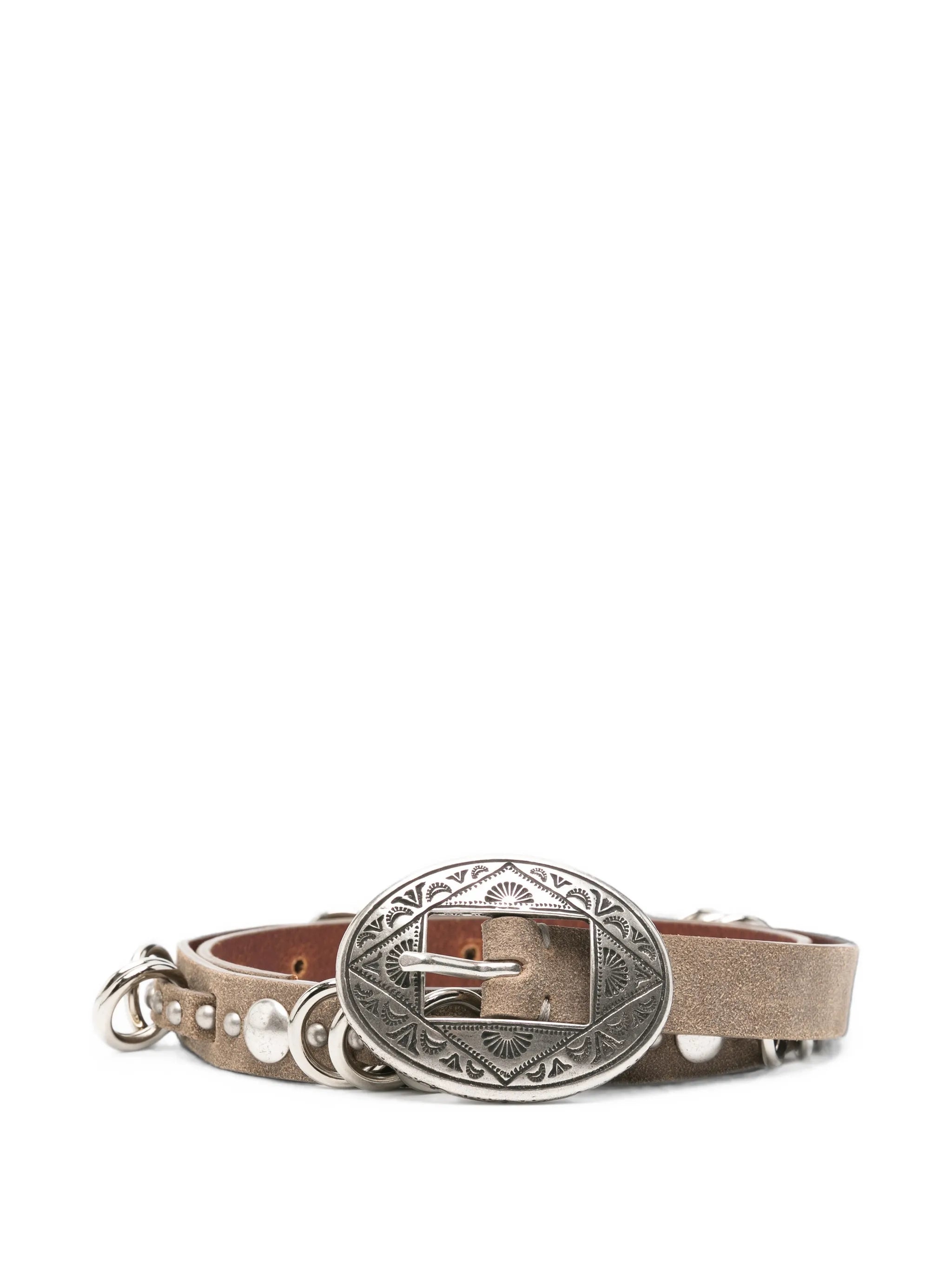 stud-embellished ring-detail belt