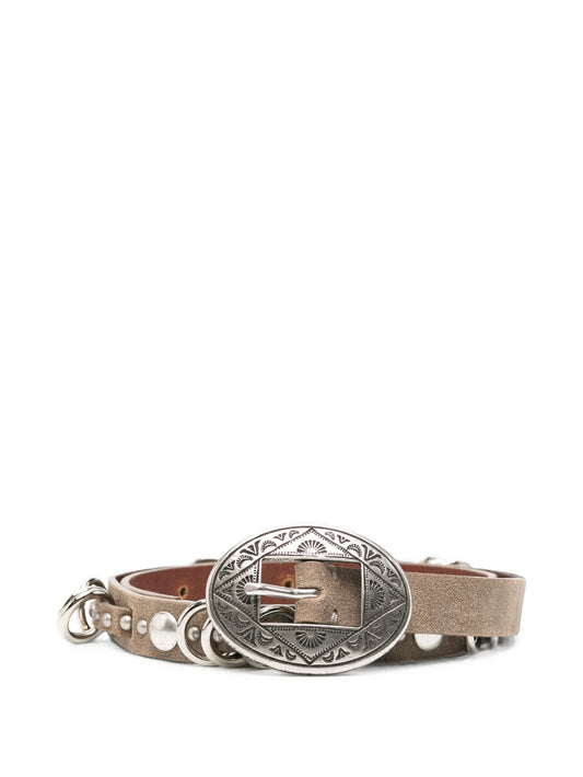 stud-embellished ring-detail belt