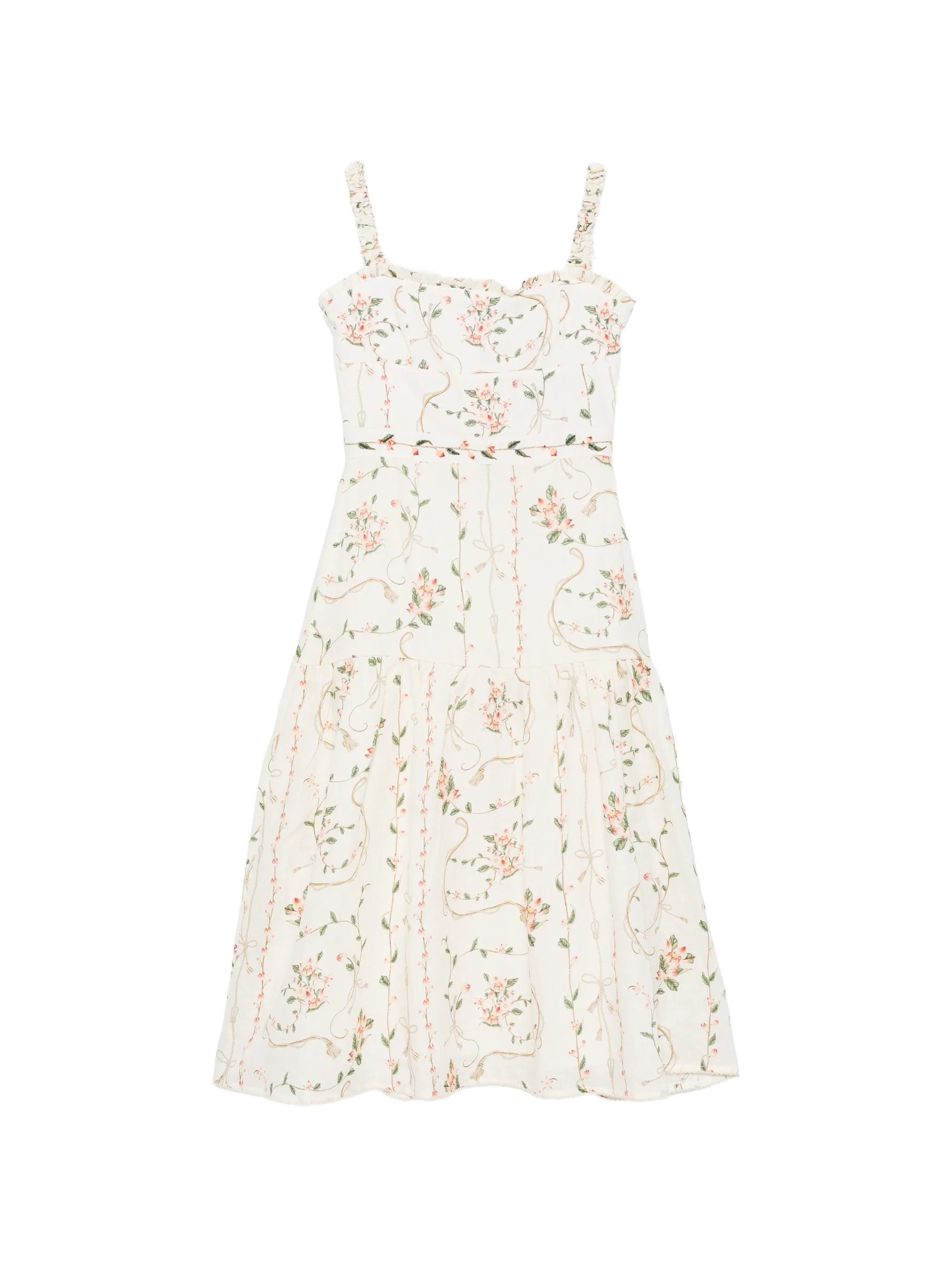 Nispero floral-print linen dress