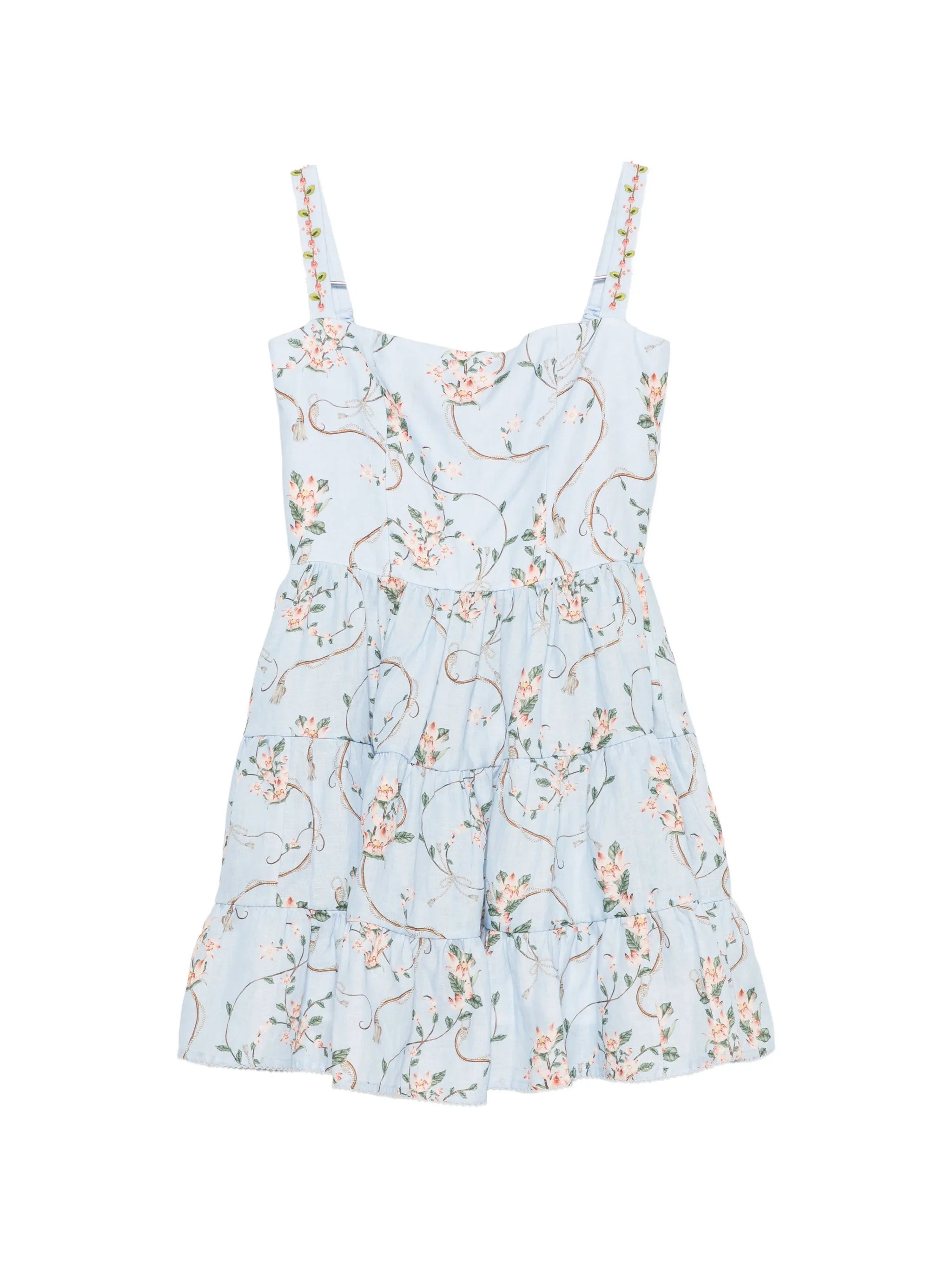 Lima floral-print tiered mini dress