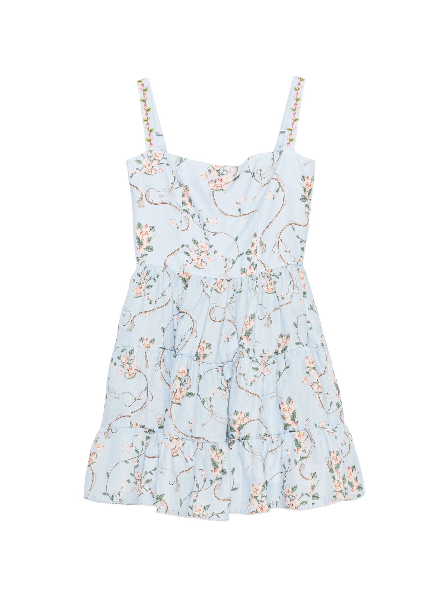 Lima floral-print tiered mini dress