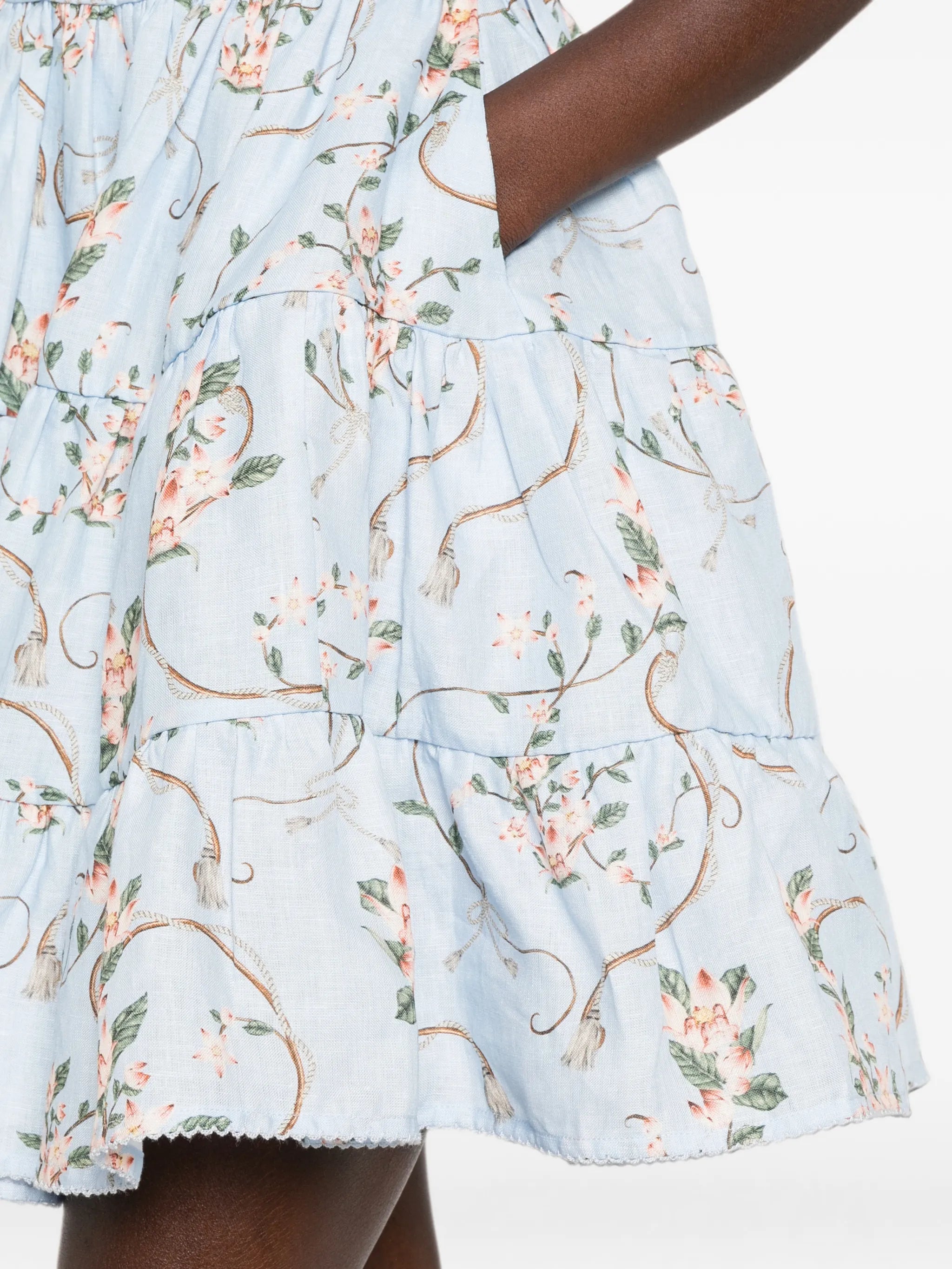 Lima floral-print tiered mini dress