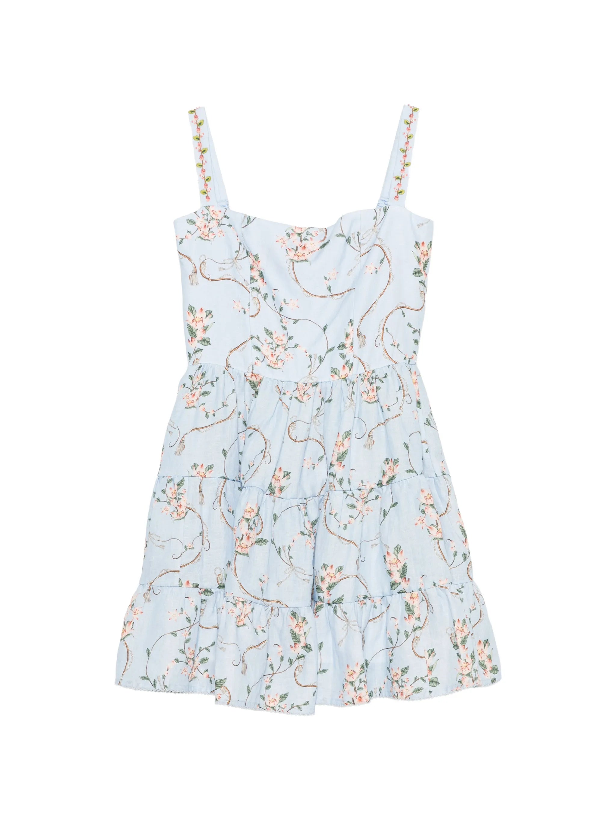 Lima floral-print tiered mini dress