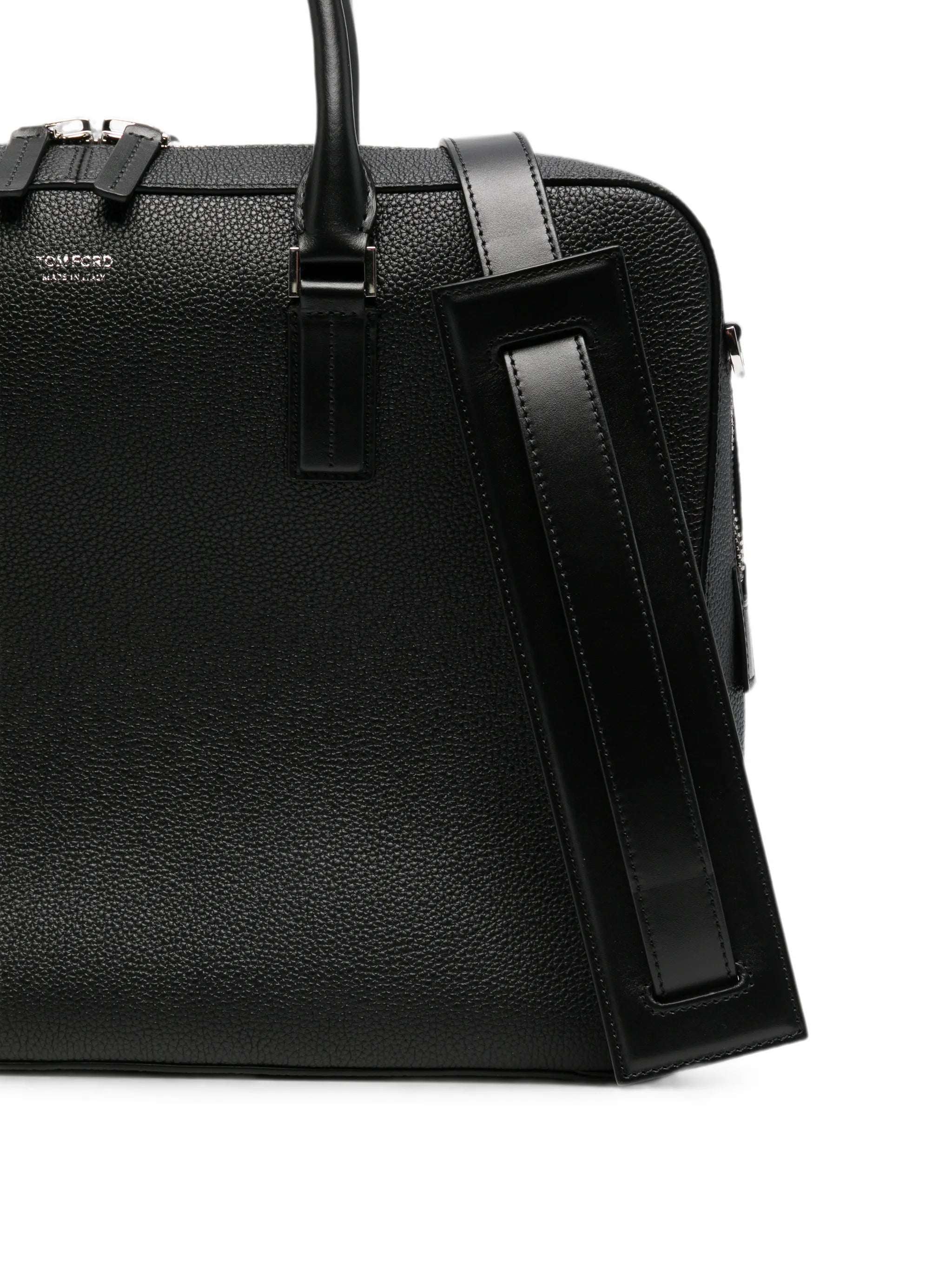 Elliot grained-leather briefcase