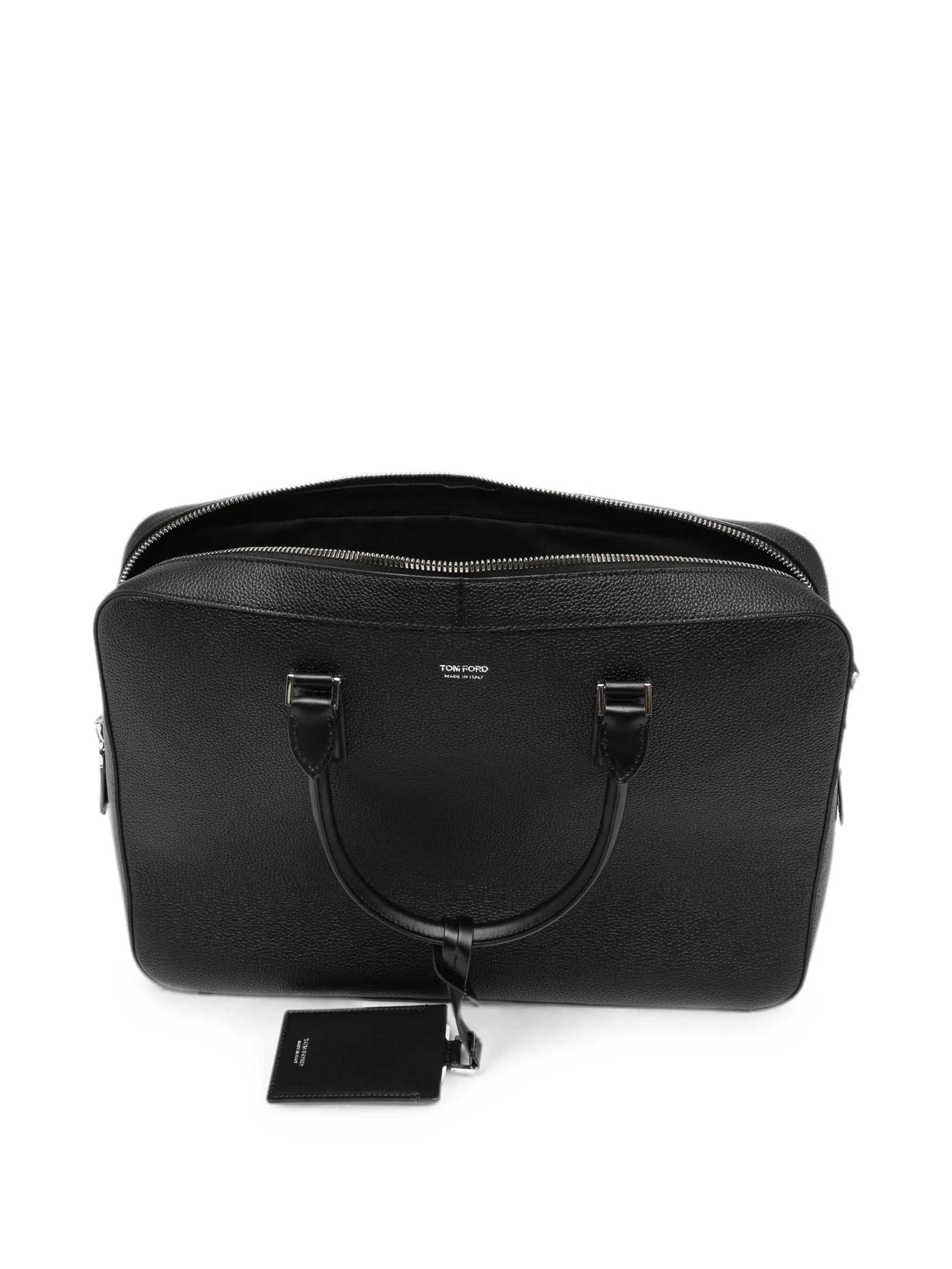 Elliot grained-leather briefcase