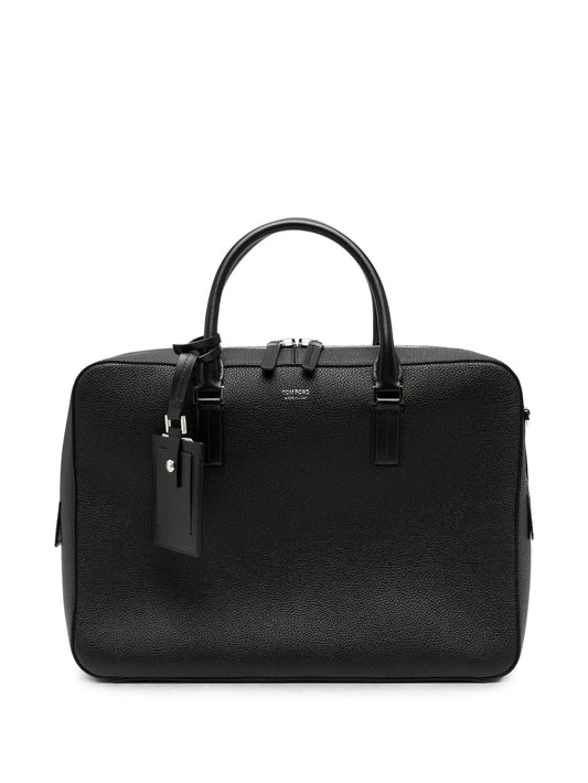 Elliot grained-leather briefcase