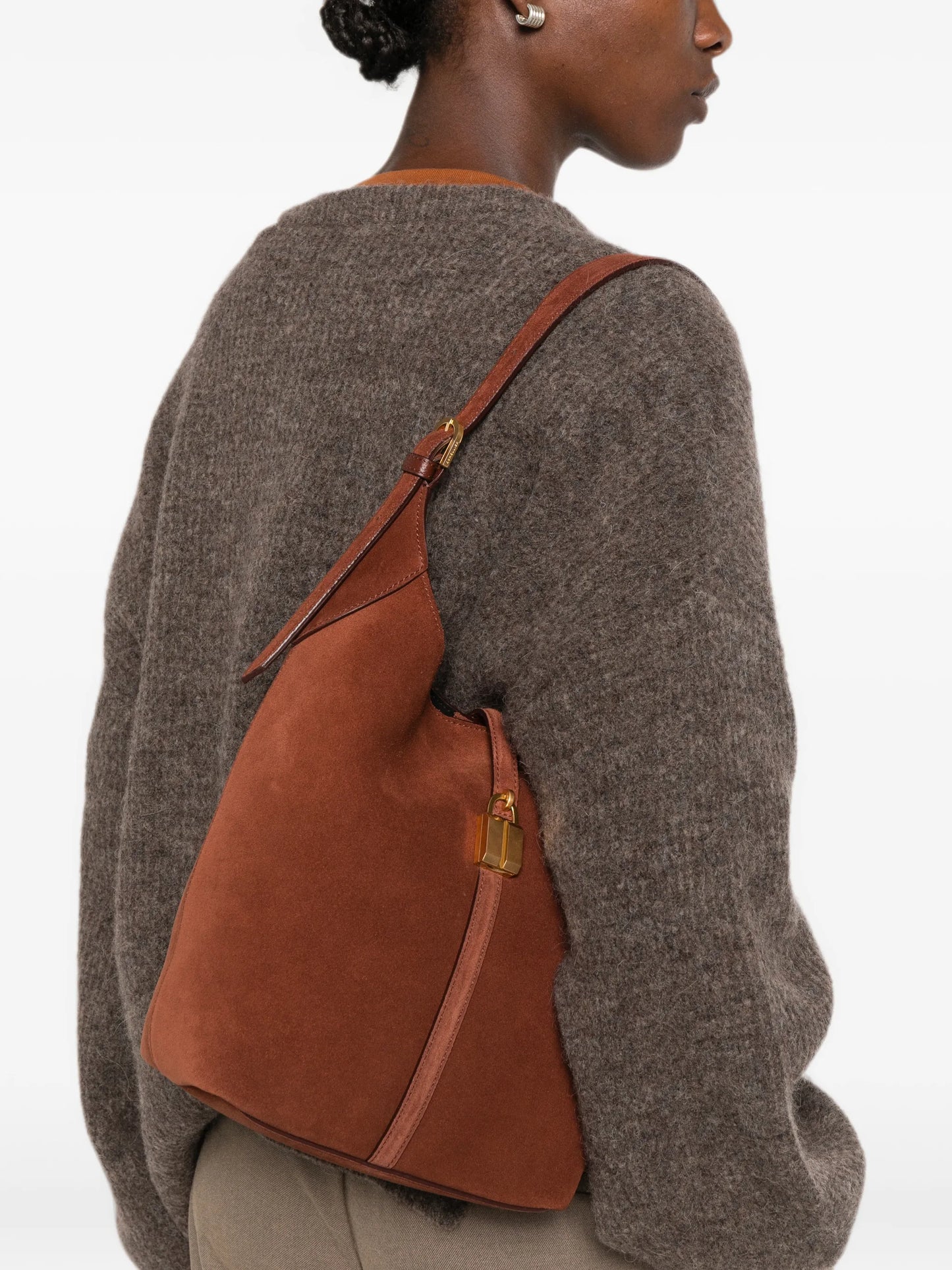 Siena suede bucket bag