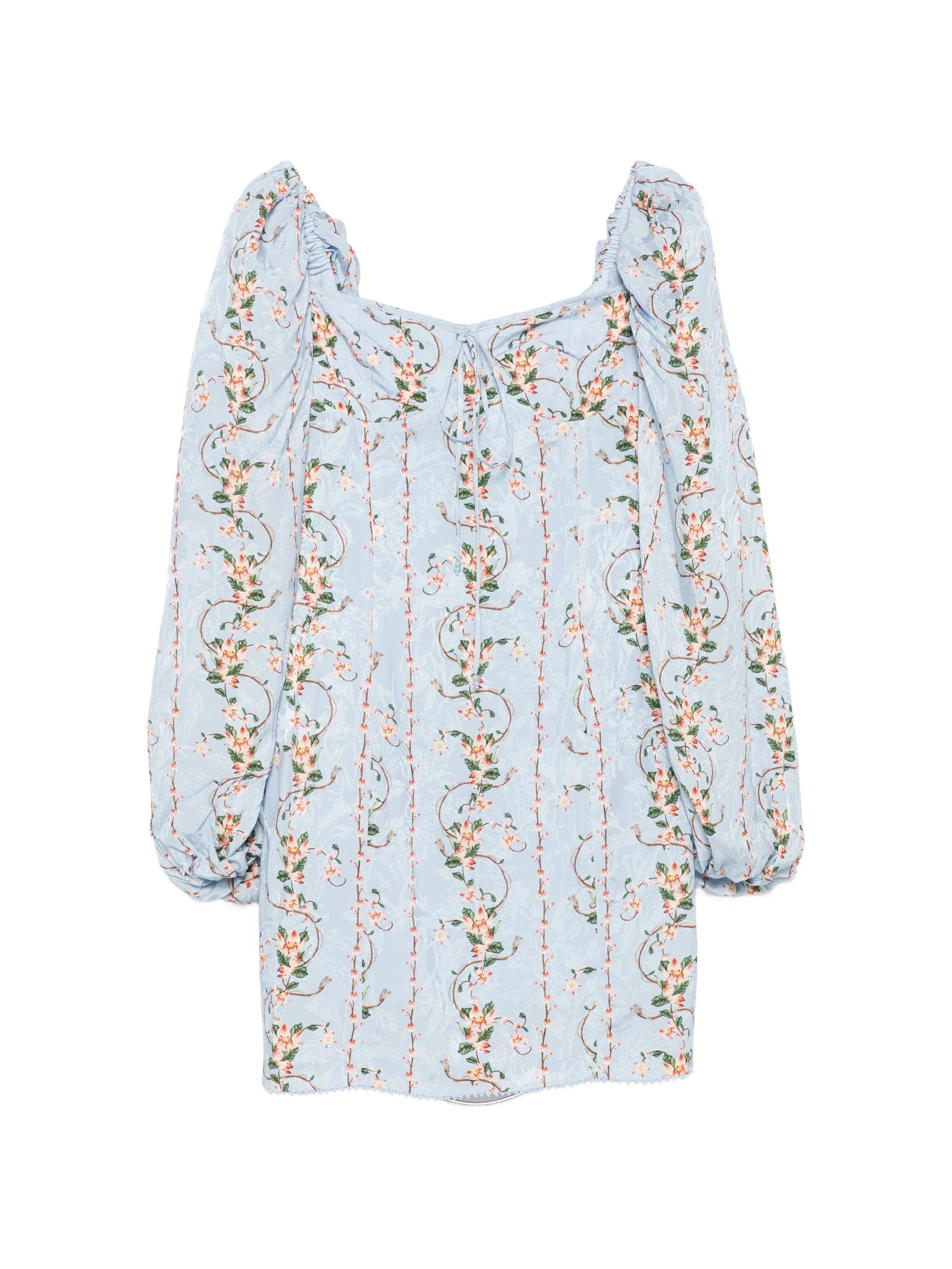 Lorena floral-jacquard mini dress