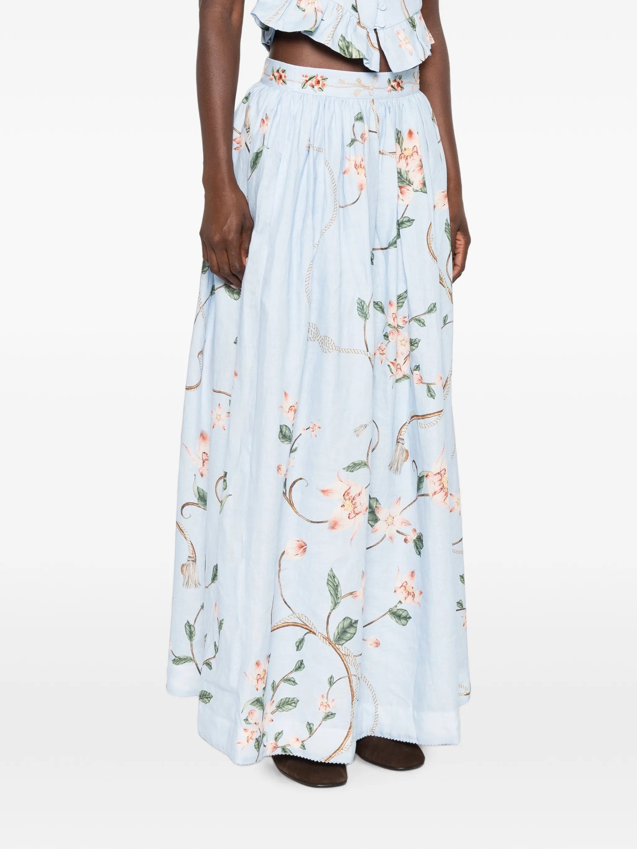 Tangelo Navegante linen maxi skirt