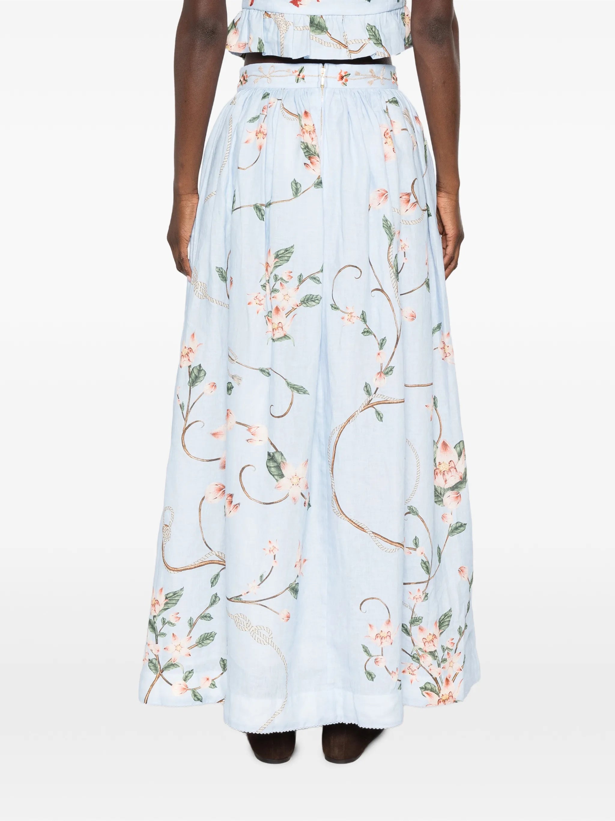 Tangelo Navegante linen maxi skirt