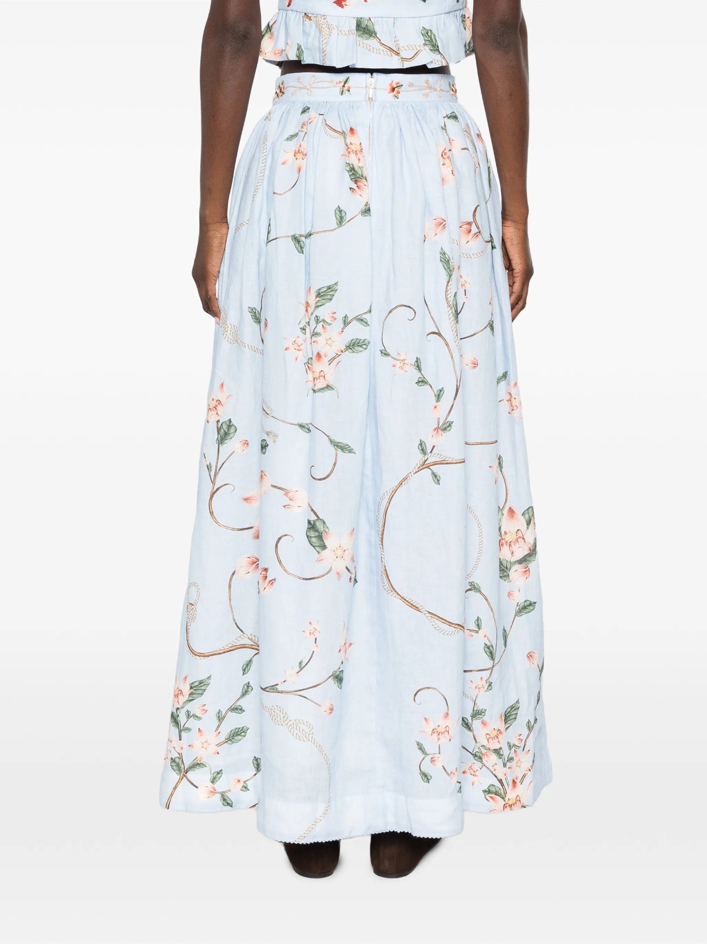 Tangelo Navegante linen maxi skirt