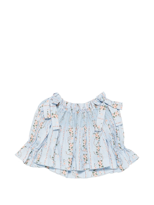 Isla Navegante floral-print ruffled top