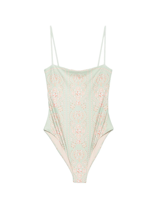 Durazno Playa shell-print swimsuit